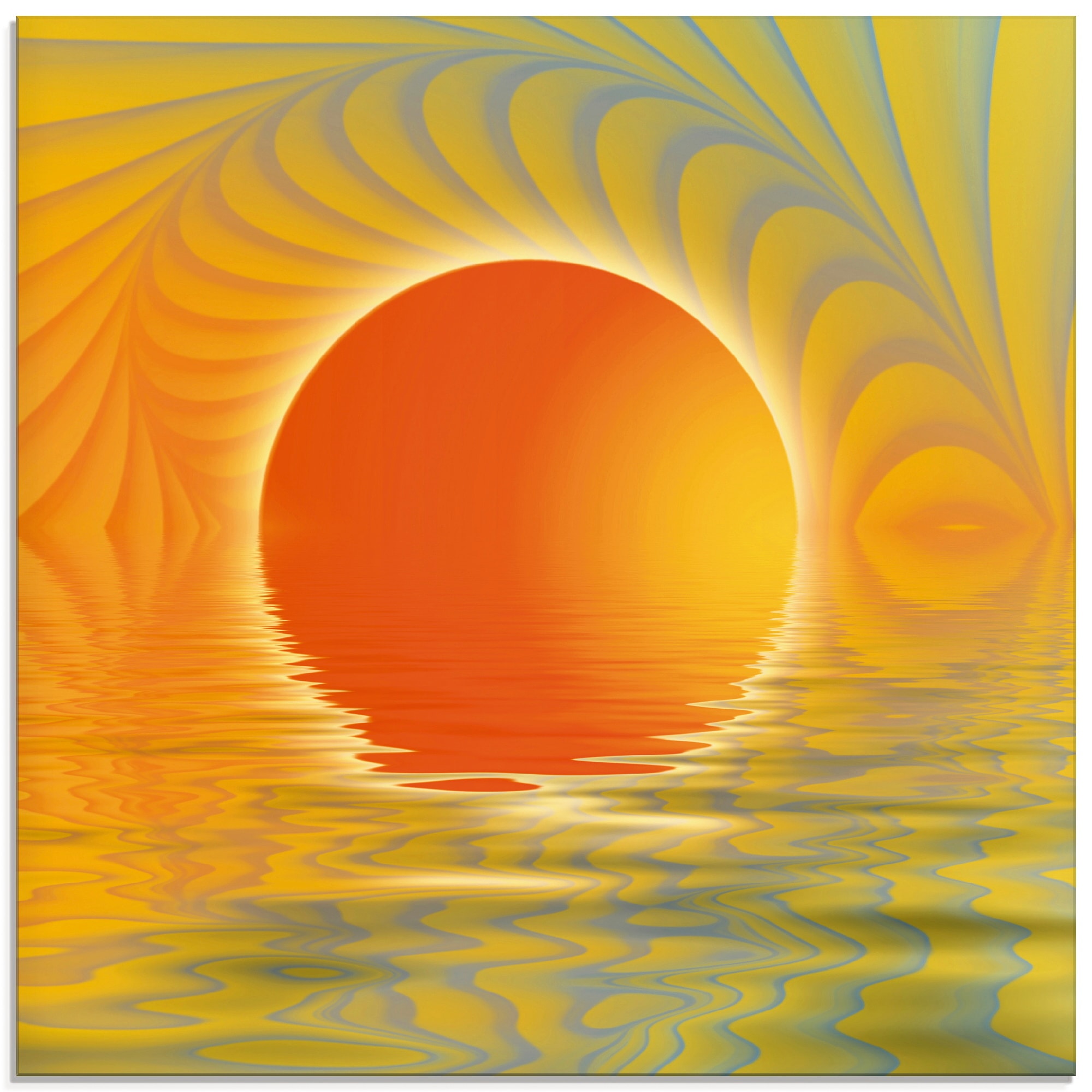 Image of Artland Glasbild "Abstrakter Sonnenuntergang" Muster 1 Stk. tlg. in verschiedenen Grössen
