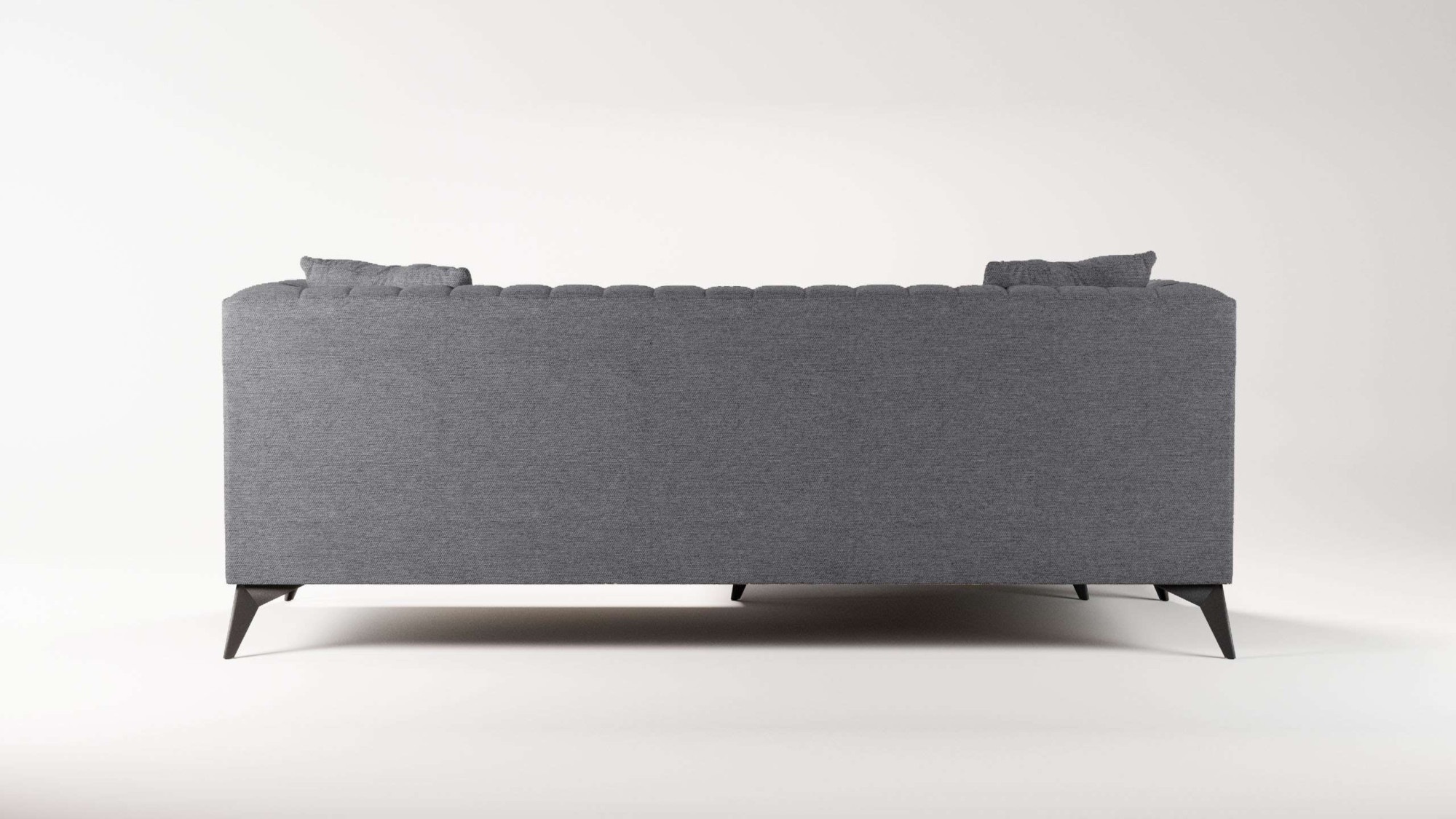 Places of Style Ecksofa »MATTHEW L-Form ideal für kleine Räume, Masse B/T/H: 201/162/74 cm«, elegantes Designsofa, feine Steppung im Rücken, incl. Zierkissen