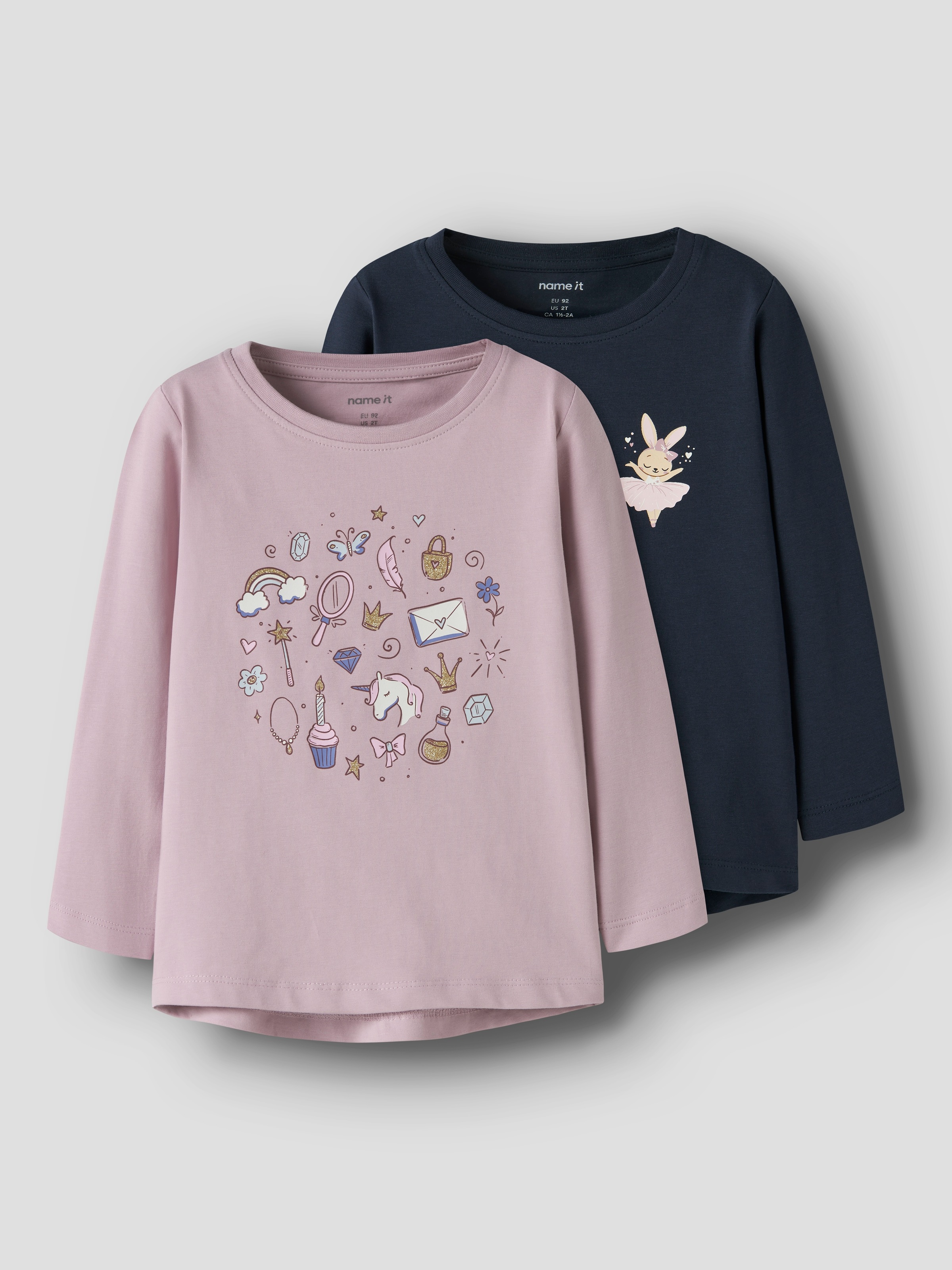 Name It T-shirt à manches longues »NMFVIX 2P  LS TOP« Packung, 2er-Pack, 2 pièces Baumwollmischung, regular fit