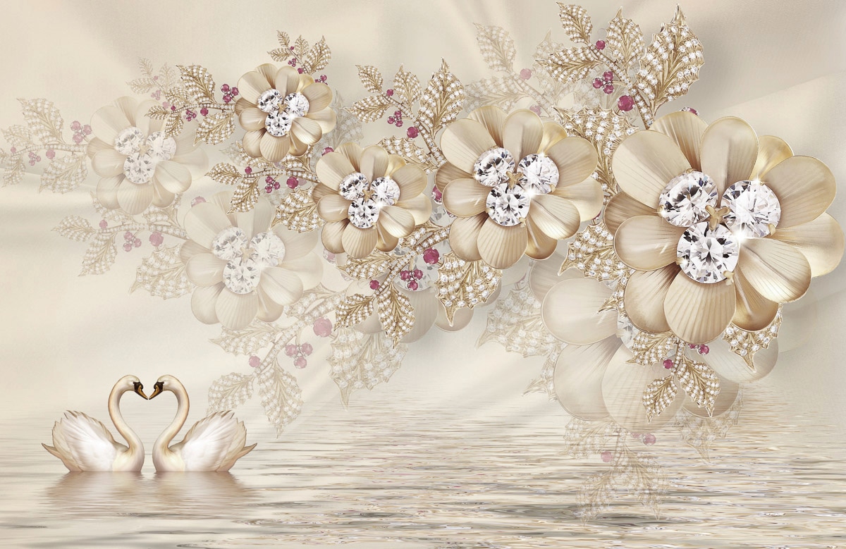 Papermoon Fototapete »Muster mit Blumen«