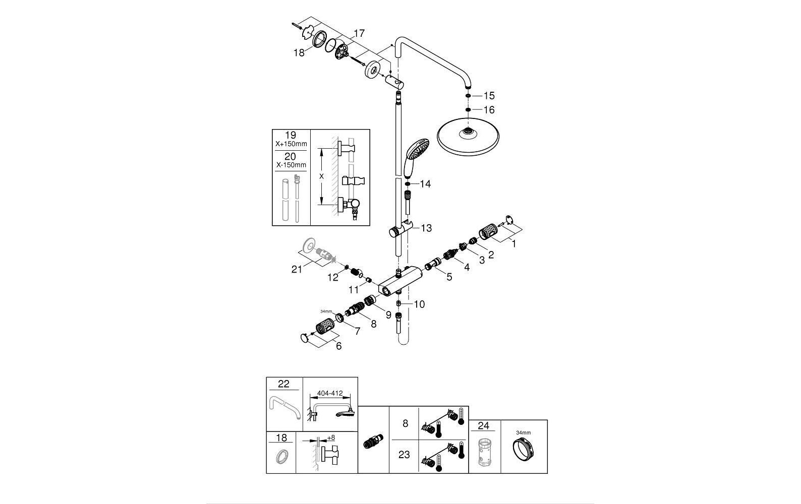 Grohe Duschsystem »Vitalio Start System 250«