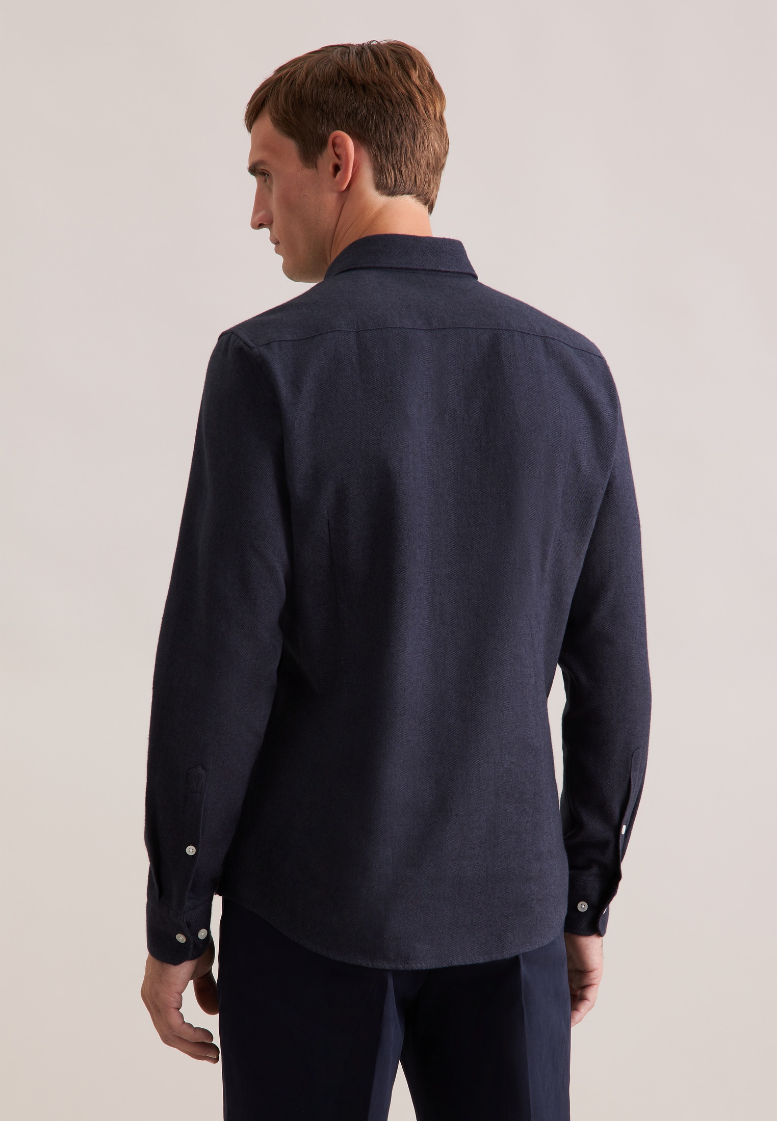 seidensticker Flanellhemd Slim 1/1 Button-Down-Kragen Uni