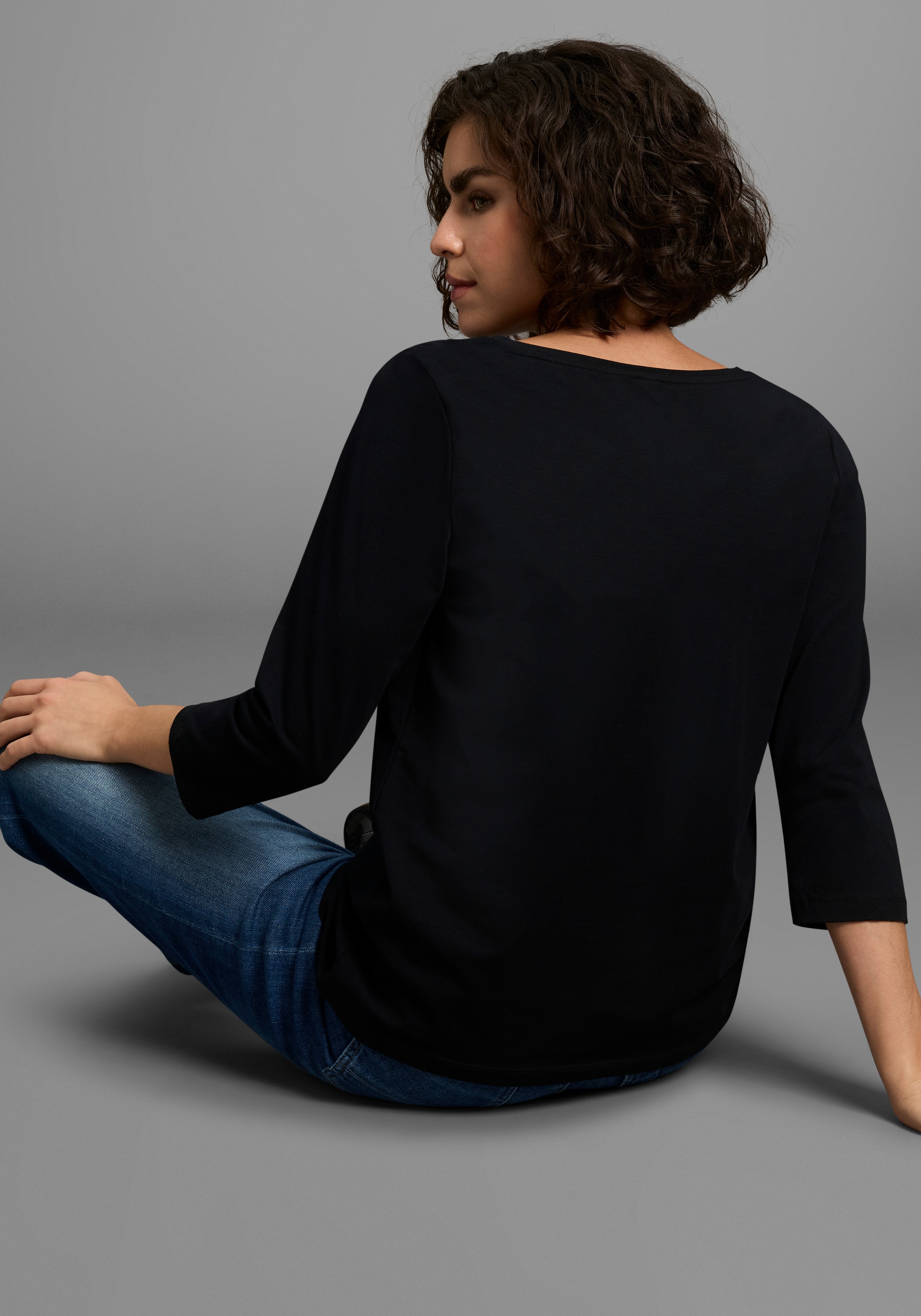 Laura Scott 3/4-Arm-Shirt, mit U-Boot-Ausschnitt - NEUE KOLLEKTION