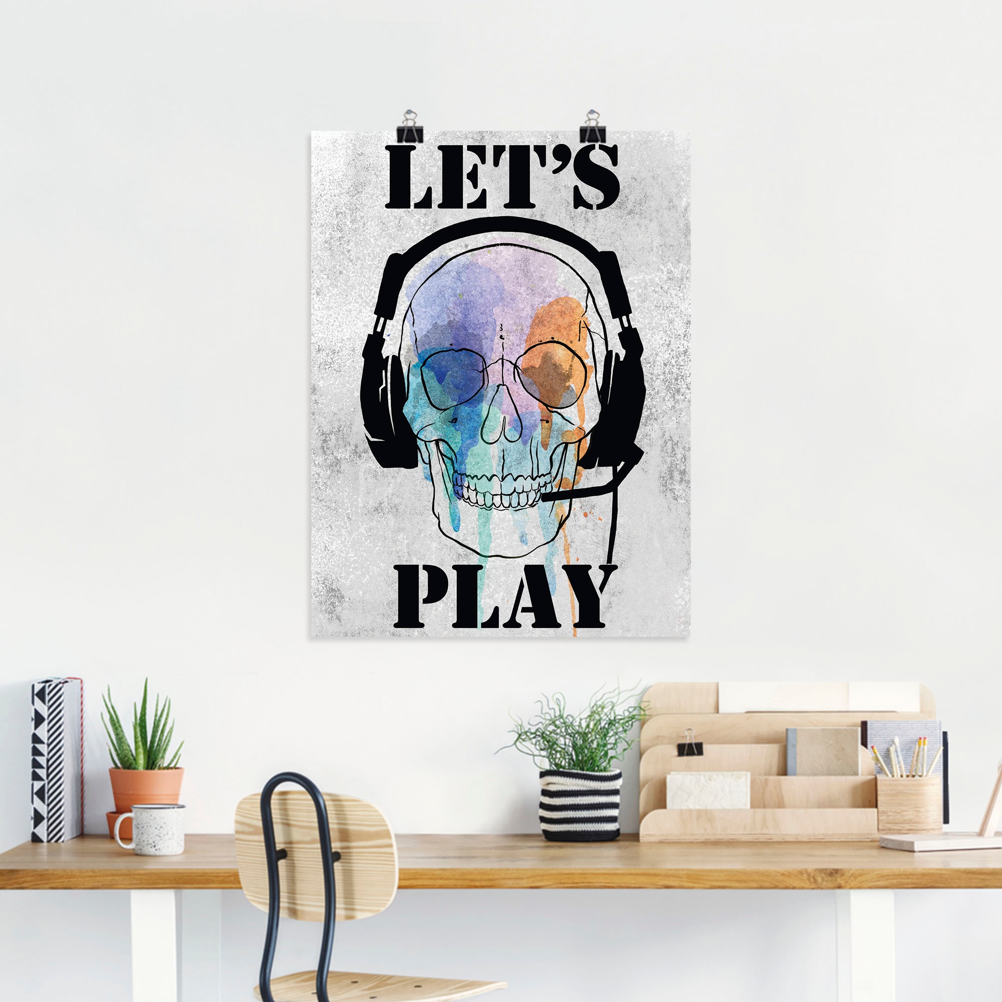 Artland Poster »Totenkopf Spiele I«, Anatomie, (1 St.), als Alubild, Leinwandbild, Wandaufkleber oder Poster in versch. Grössen