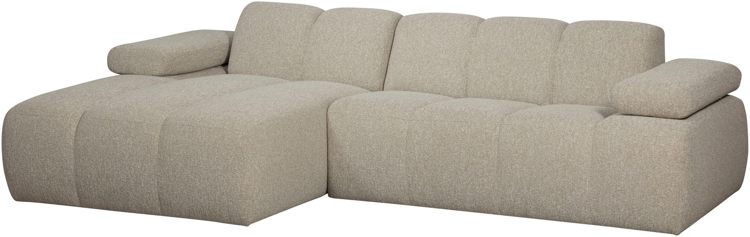 WOOOD Chaiselongue »Mojo Bouclé-Bezug mit verstellbarer Armlehne, H 74 x B 284 x T 160 cm« Tragkraft 360 kg, Maximale Verschleissfestigkeit, Pfleiglicht