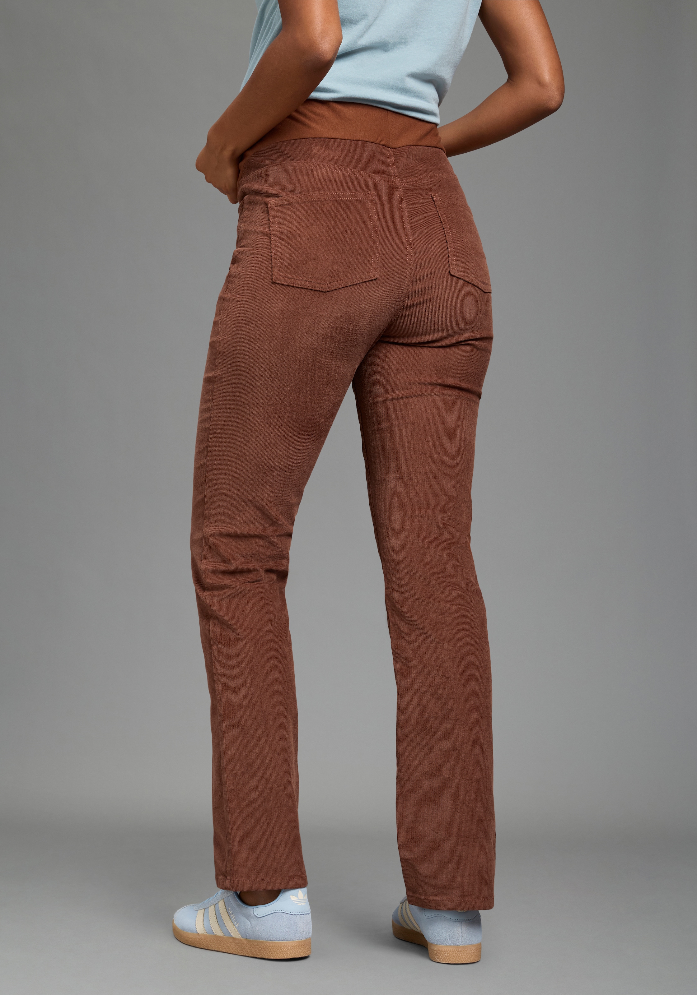 Neun Monate Pantalon de grossesse »Umstands-Cordhose«  jambe droite, large bande élastique, matière extensible
