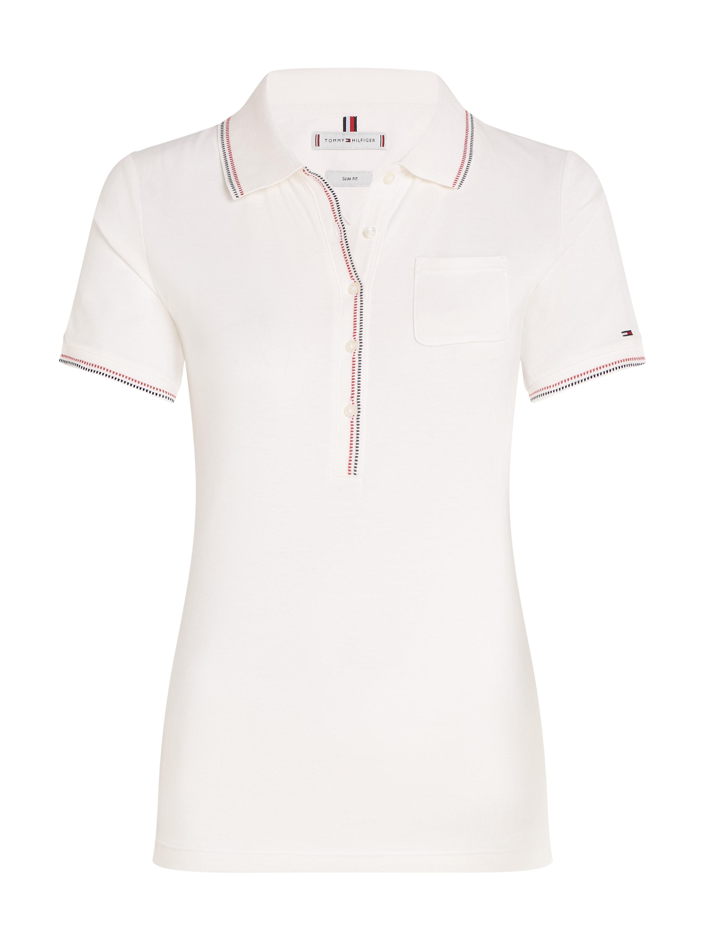 Tommy Hilfiger Curve Poloshirt »CRV SLIM RWB TIPPING POLO 1/2SLV«, Grosse Grössen