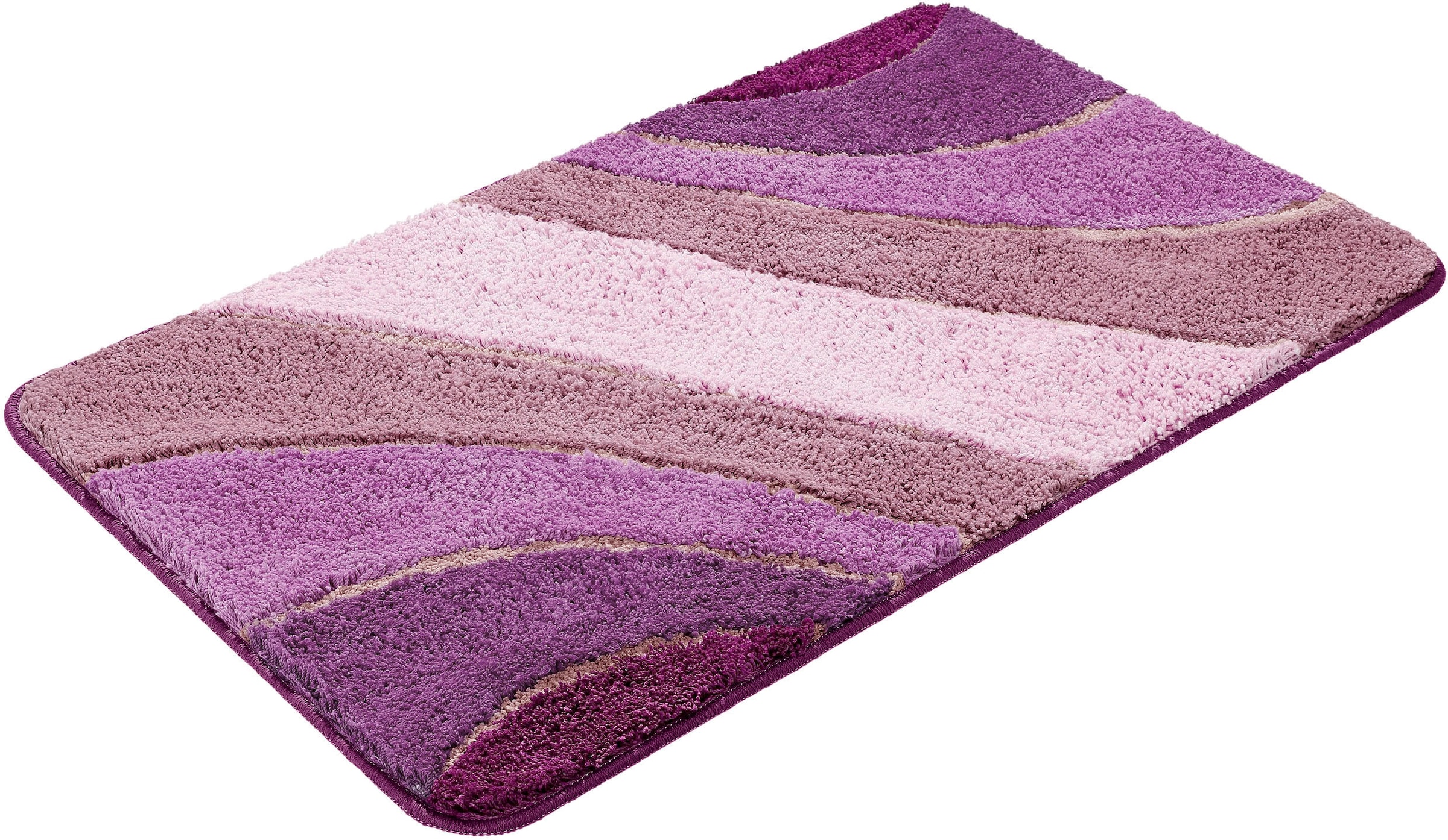 my home Badematte »Josie, Badvorleger, Badezimmer Teppich«, rutschhemmend beschichtet, fussbodenheizungsgeeignet-schnell trocknend-strapazierfähig, Badteppich, Badematten, rechteckig, rund & als 3-tlg. Set erhältlich