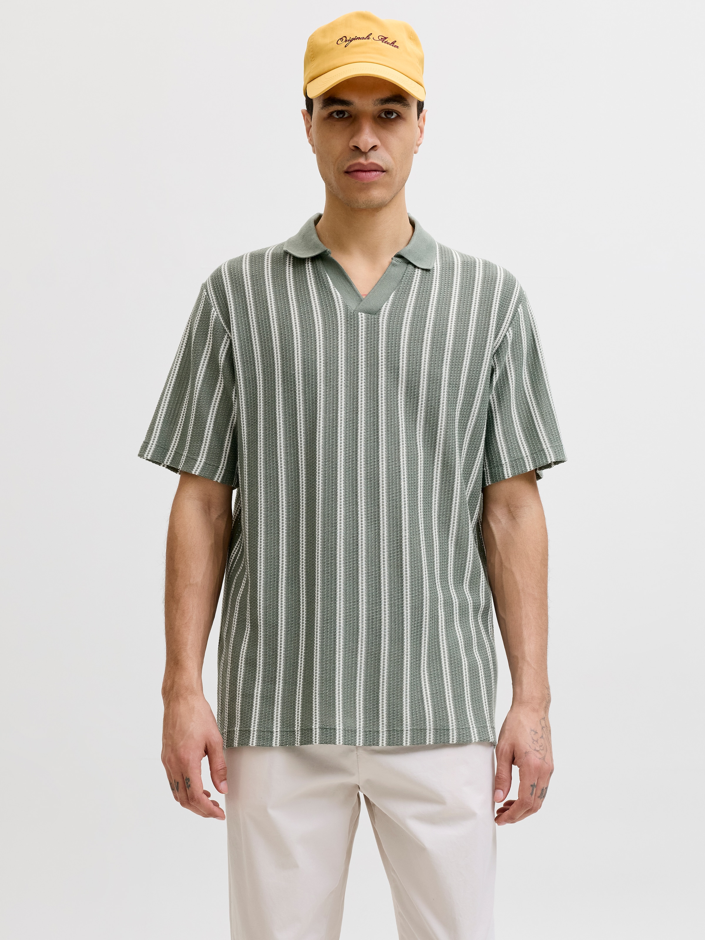 Image of Jack & Jones Poloshirt "JPRBLUHARRY SS SPLIT NECK POLO SN" Baumwollmischung, regular fit
