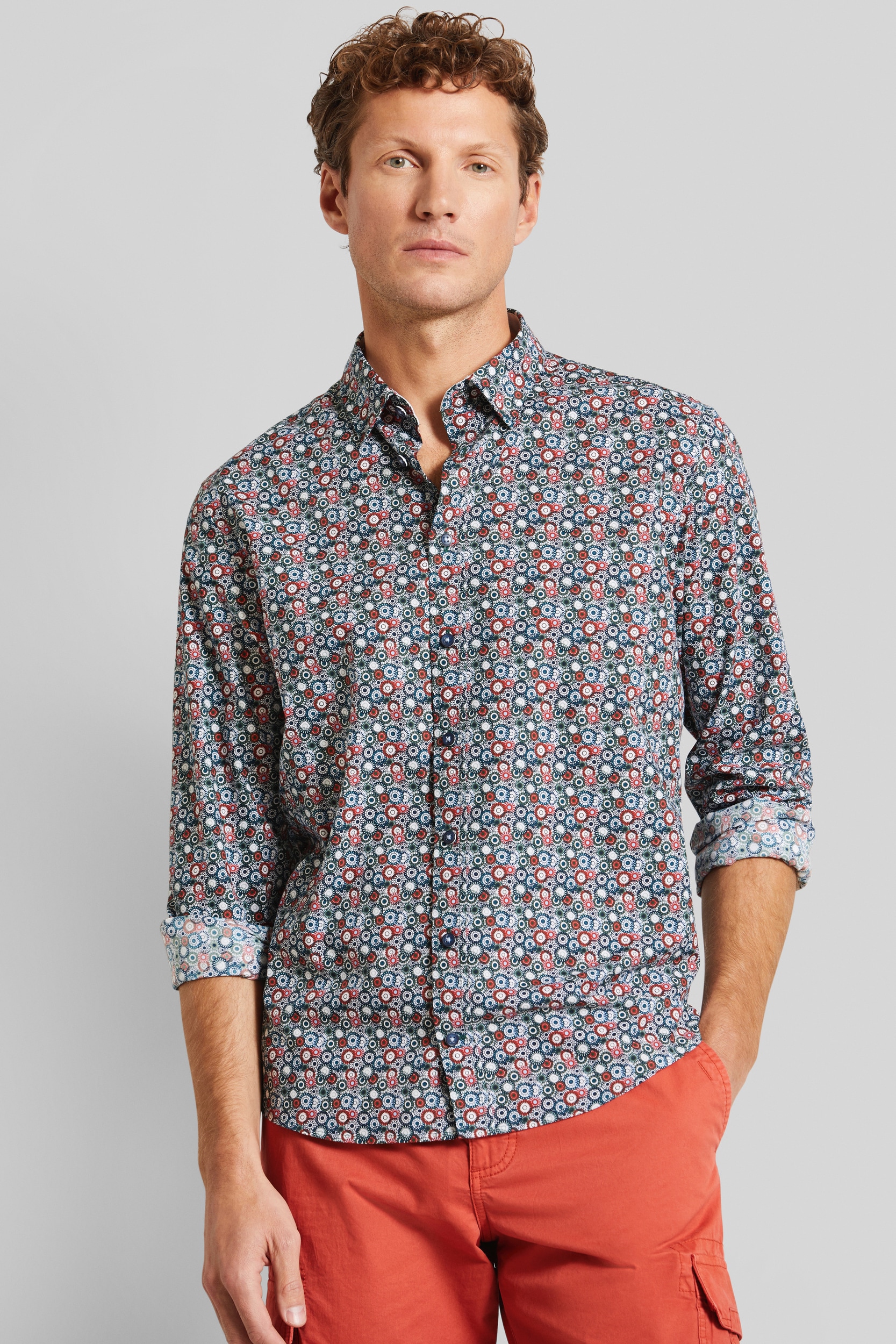 Image of bugatti Langarmhemd mit Under-Button-Down