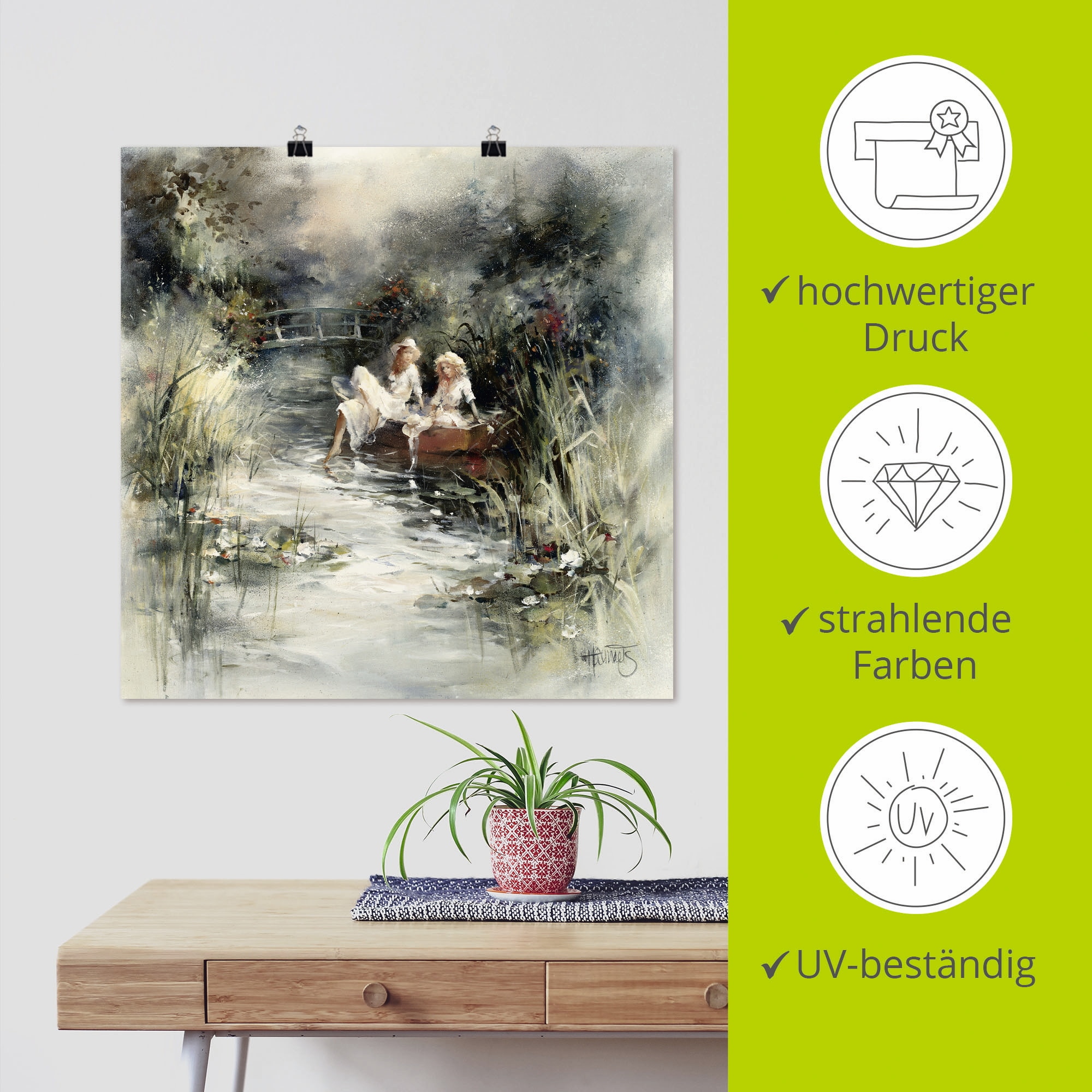 Artland Wandbild »Frühlingsschein«, Frau, (1 St.), als Leinwandbild, Poster, Wandaufkleber in verschied. Grössen