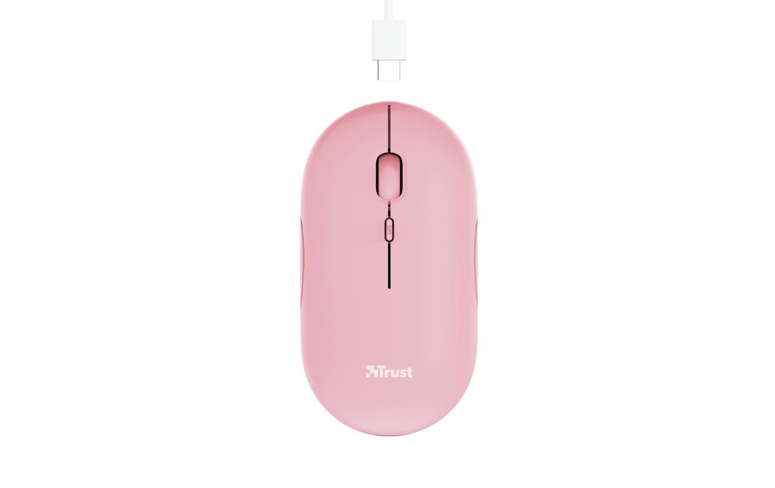 Trust Maus »Puck Rechargeable Pink«, Bluetooth-kabelgebunden