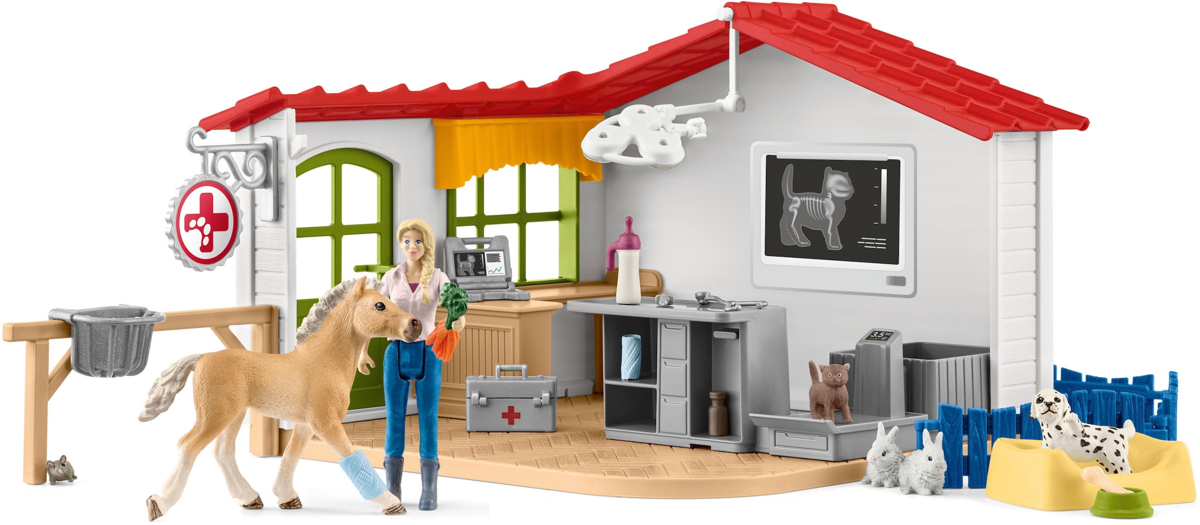 Image of Schleich Spielwelt "FARM WORLD, Tierarzt-Praxis mit Haustieren (42502)" Made in Europe