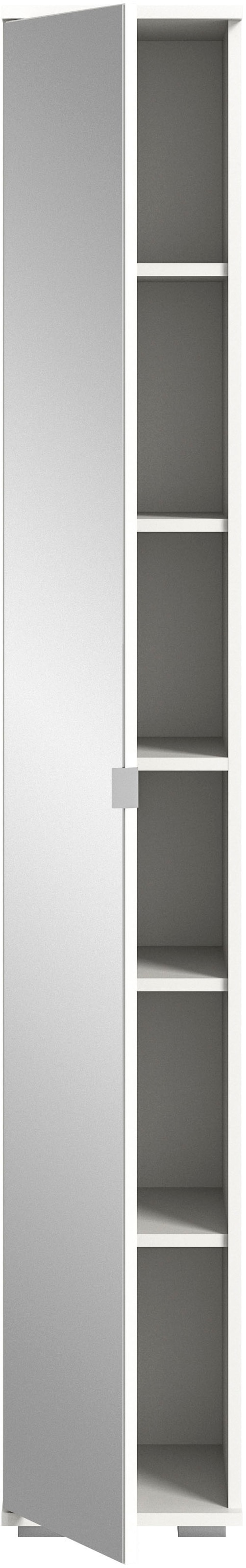INOSIGN Garderobenschrank »Valge, Höhe 191 cm, 1 Spiegeltür, 6 Fächer,4 verstellbare Einlegeböden«, Hochschrank, Spiegelschrank, Schuhschrank, Flurschrank, Dielenschrank
