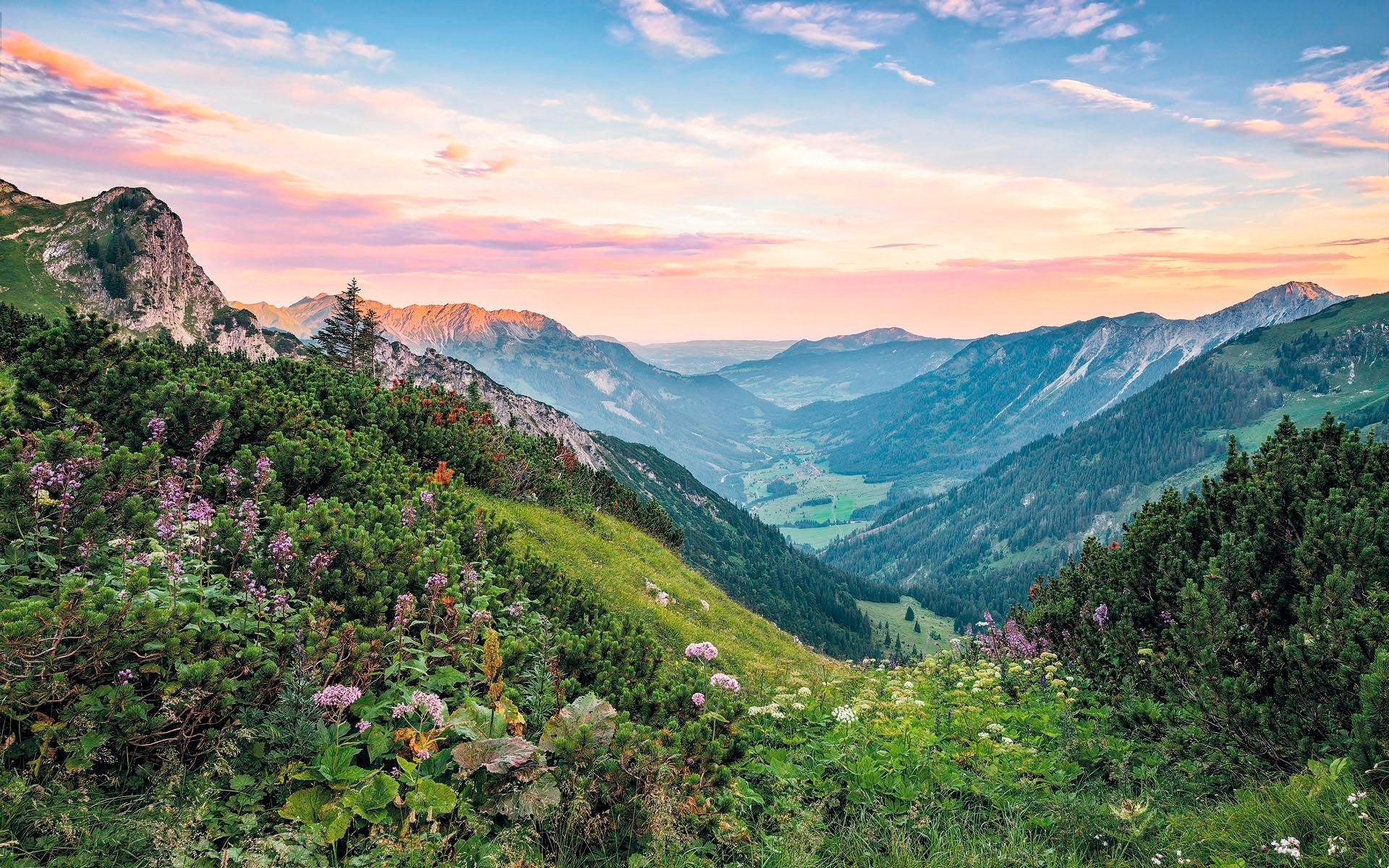 Image of Komar Vliestapete "Digitaldruck Vlies - Alps - Grösse 400 x 250 cm" bedruckt glatt Wohnzimmer, Schlafzimmer