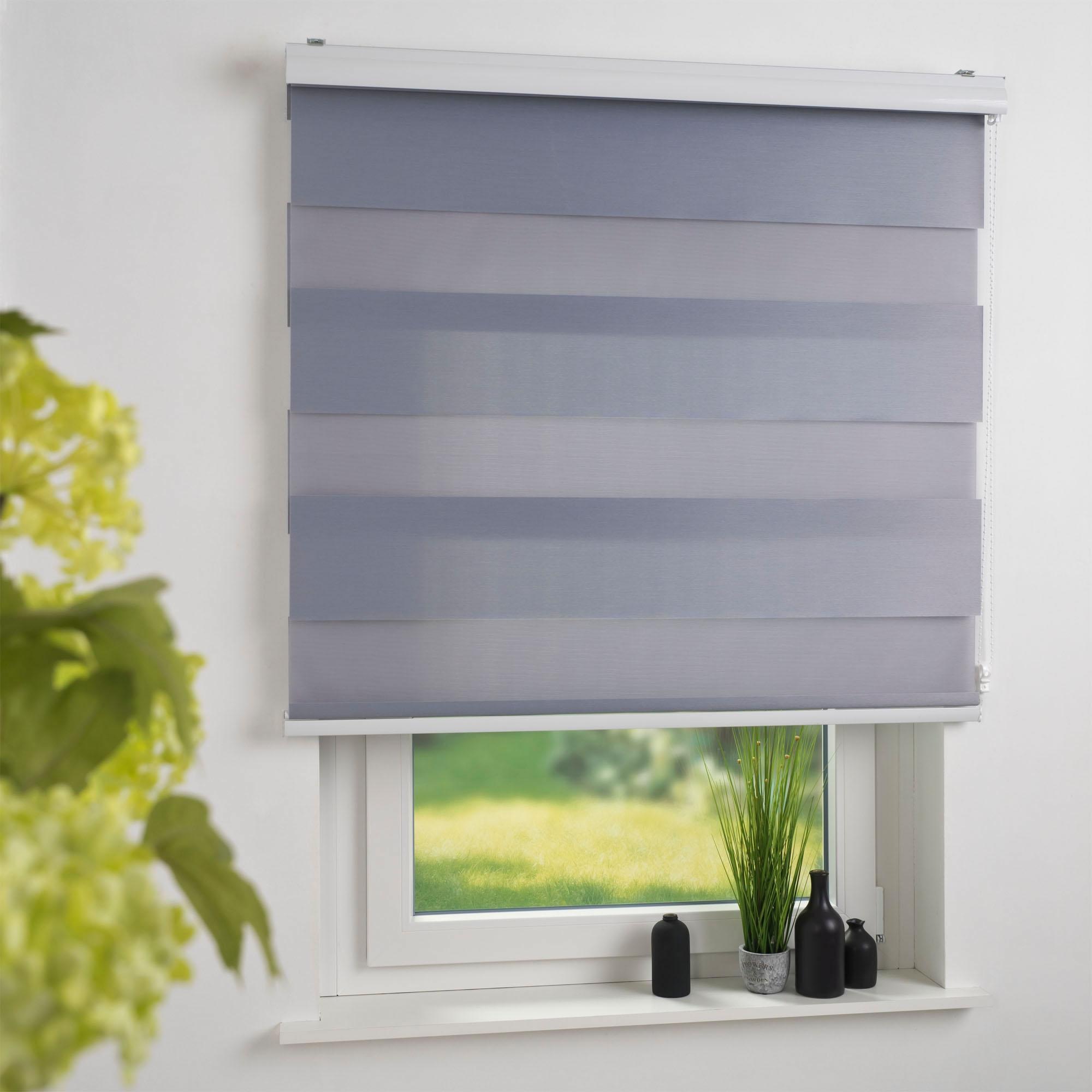 Liedeco Doppelrollo »DUO-Rollo mit 20 cm Streifen«, Lichtschutz, mit Bohren, im Fixmass