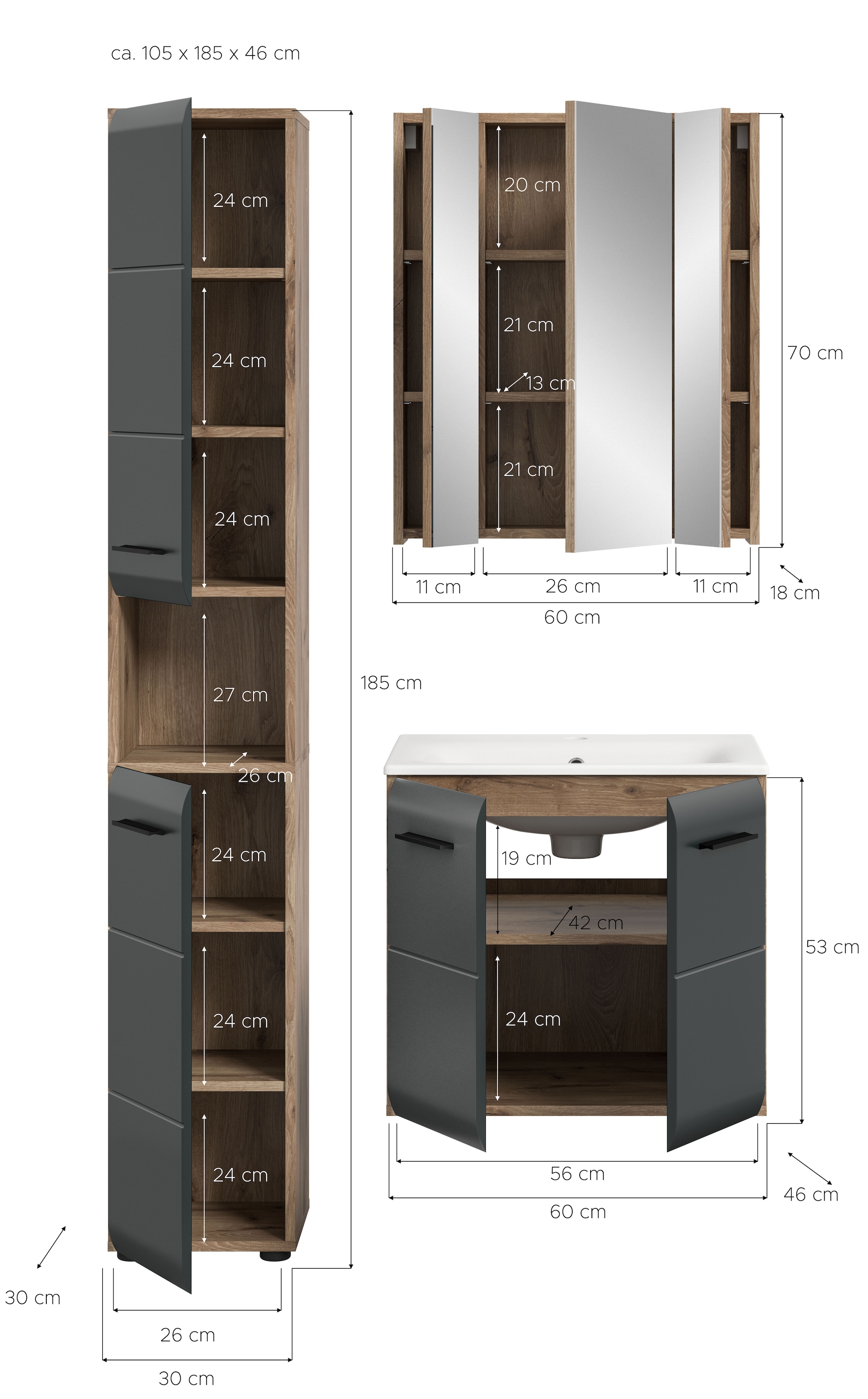 INOSIGN Ensemble de salle de bains Set, 4 cuis tlg.