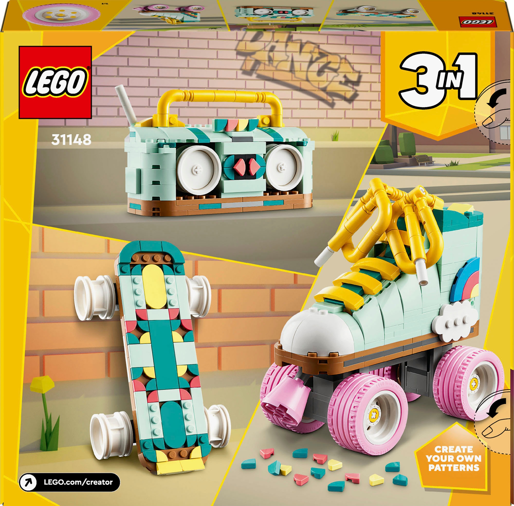 LEGO® Konstruktionsspielsteine »Rollschuh (31148), LEGO Creator 3in1« Made in Europe