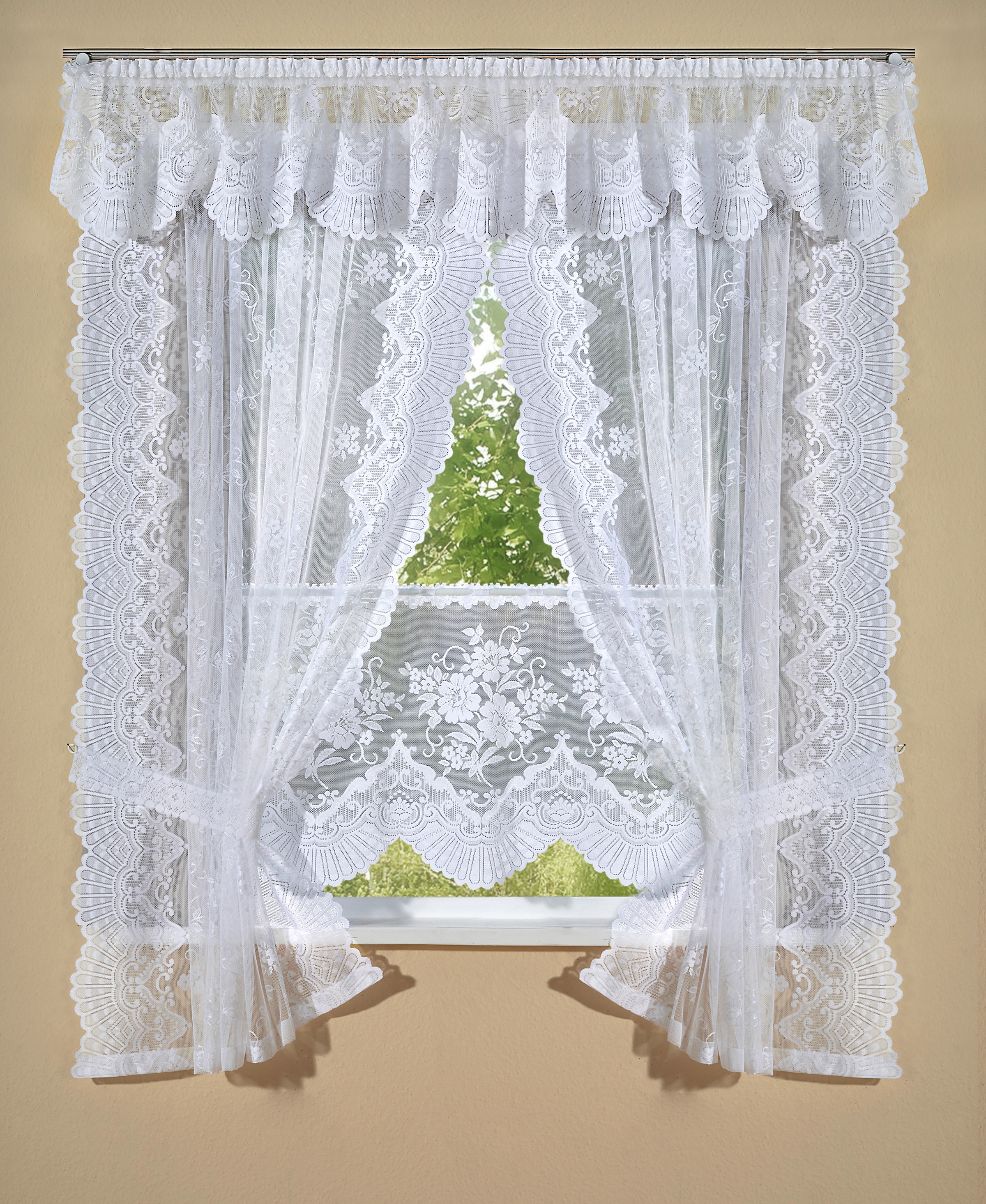 Weckbrodt Querbehang »Siena«, (1 St.), Jacquard, strukturiert, halbtransparent, Bordüre,Kante, Gardine, Store