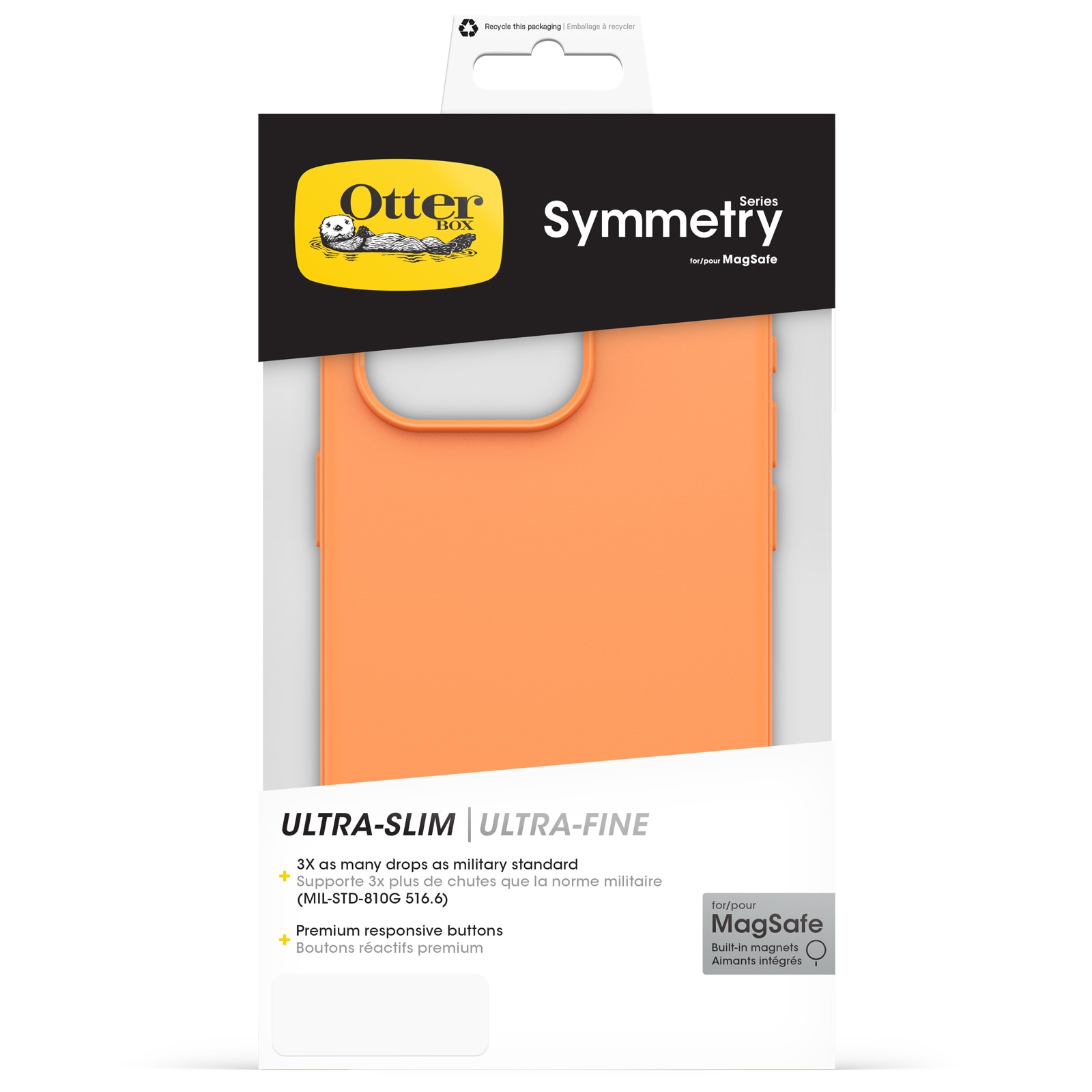 Otterbox Backcover »Symmetry Hülle für Apple iPhone 15 Pro für MagSafe«, Apple iPhone 15 Pro, sturzsicher, schützende dünne Hülle, 3x getestet nach Militärstandard