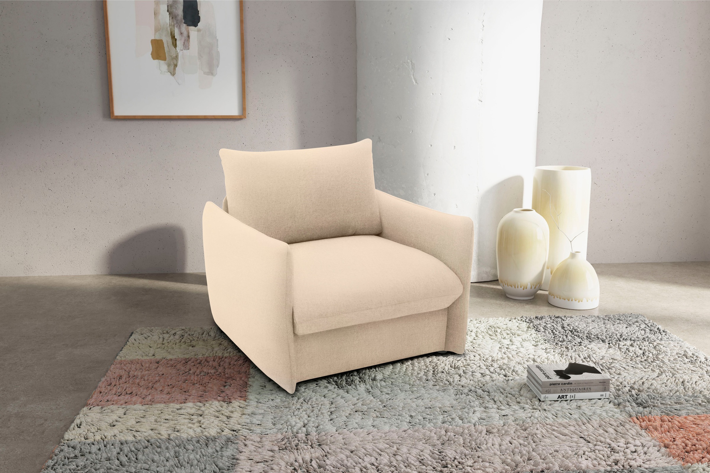 Image of DOMO collection Sessel "700023 wandelbar zum Loungesessel, Relaxliege und Gästebett" Schlaffunktion, Federkern, stabile Liegefläche ca. 70 x 195 cm