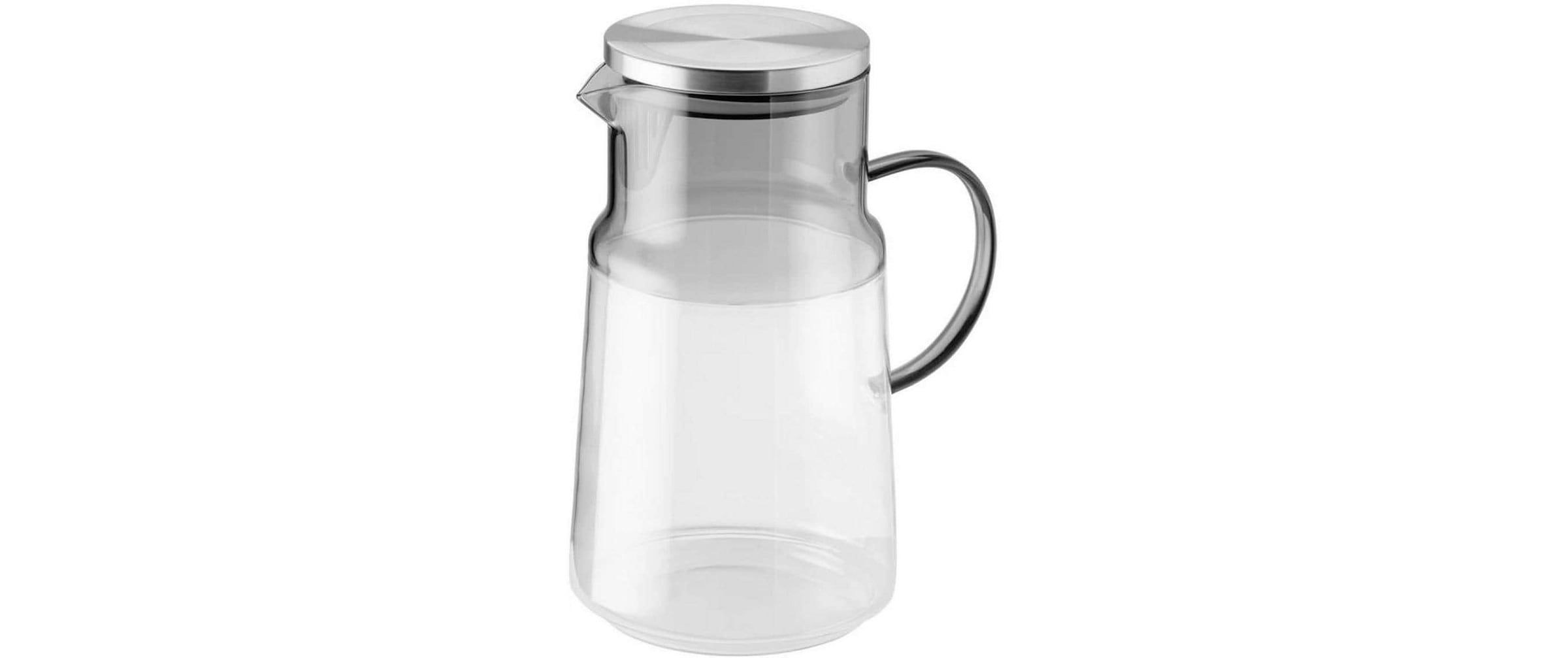 APS Wasserkaraffe »Ø 13 cm, H: 23 cm, 2 Liter , Glas, Polypropylen, Silikon« Deckel aus 18/8 Edelstahl