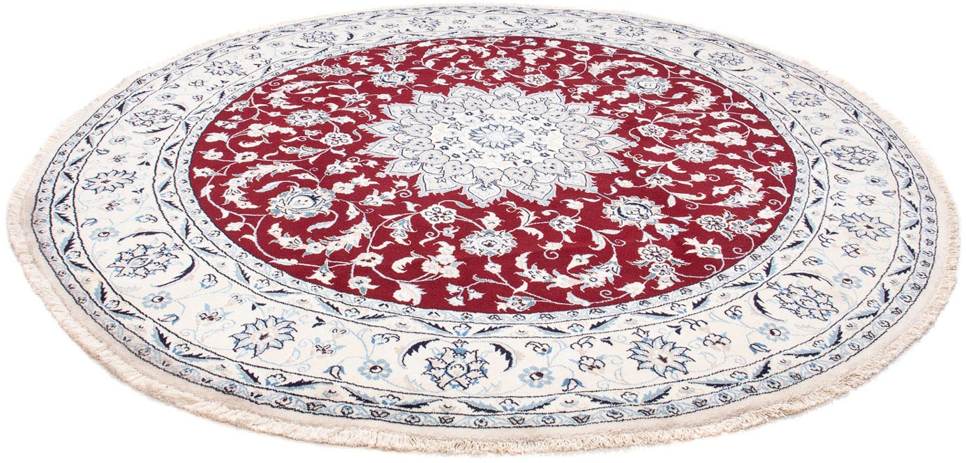 Image of morgenland Orientteppich »Perser - Nain rund - 252 x 252 cm - dunkelrot«, rund, 10 mm Höhe, Wohnzimmer, Handgeknüpft, Einzelstück mit Zertifikat bei Ackermann Versand Schweiz