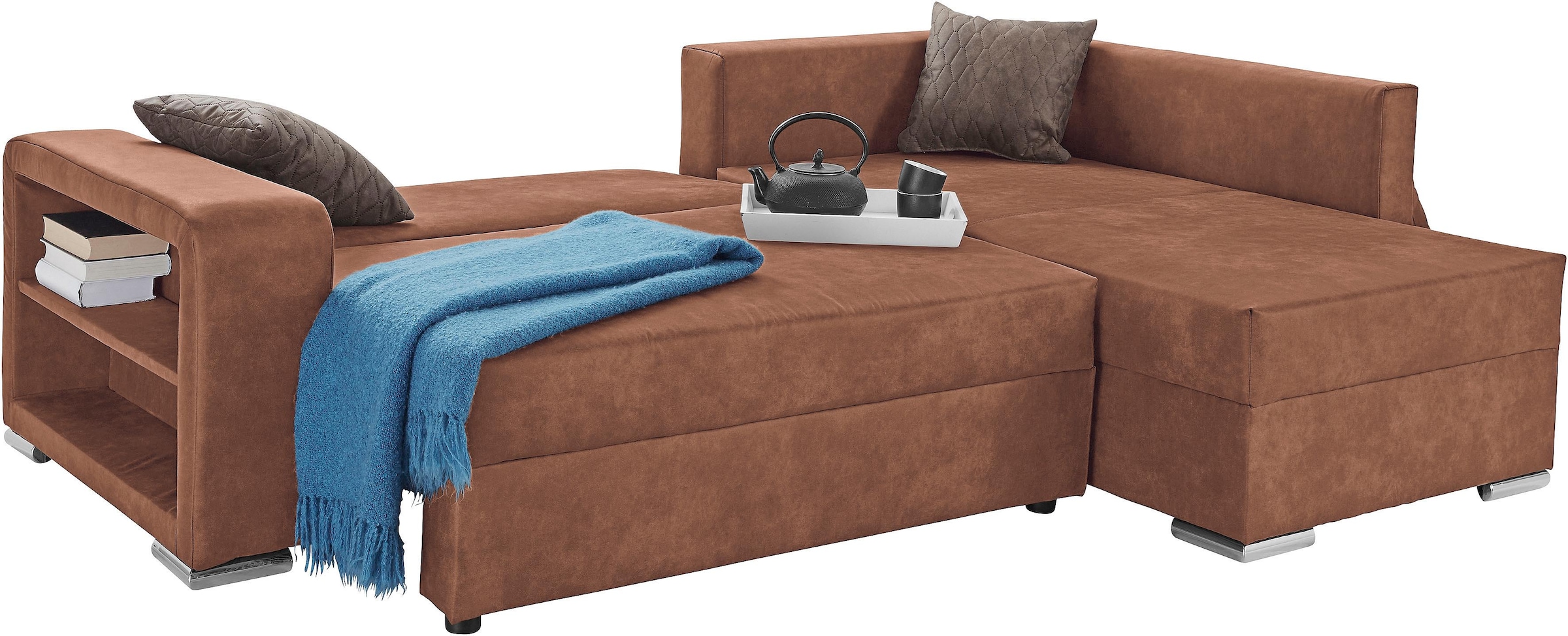 COLLECTION AB Ecksofa »John L-Form«, inklusive Bettfunktion und Bettkasten