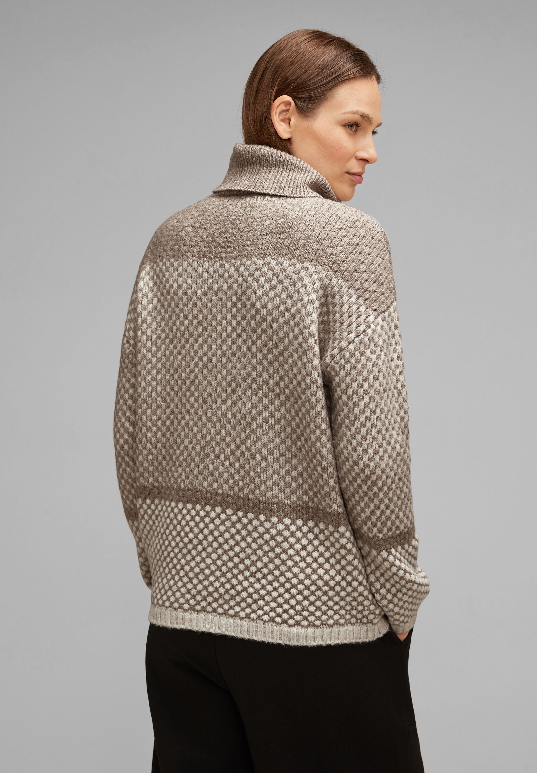 STREET ONE Rollkragenpullover »Rollkragen-Pullover«, Modisches Strickmuster