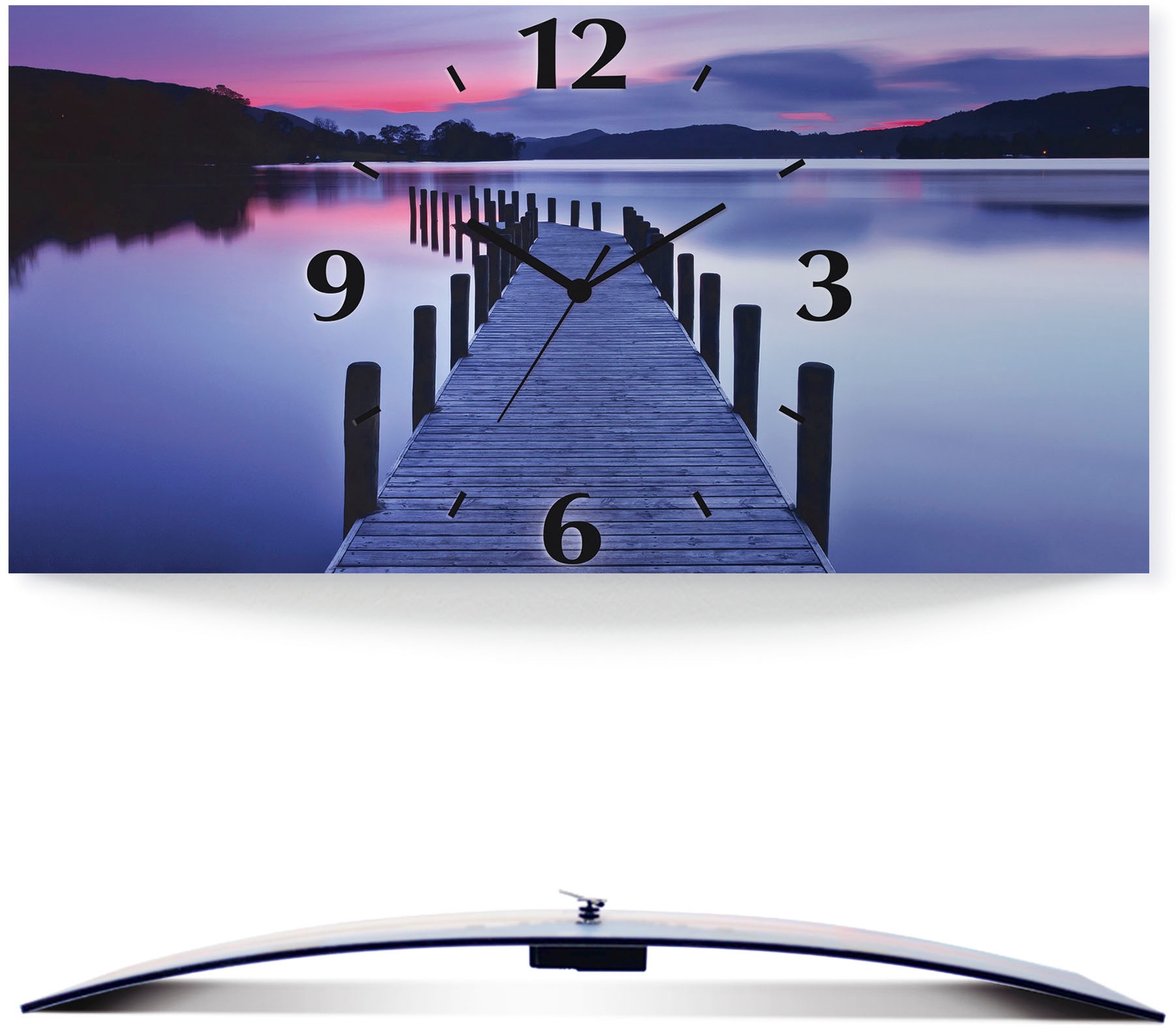 Image of Artland Wanduhr "Panorama Steg Coniston Water" wahlweise mit Quarz- oder Funkuhrwerk, lautlos ohne Tickgeräusche