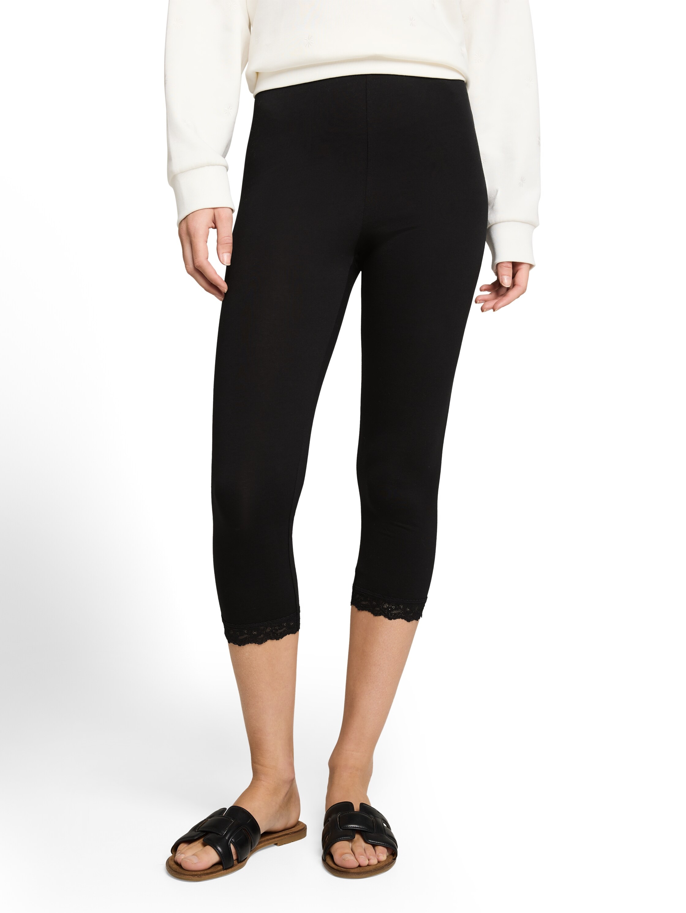 Image of TOM TAILOR Denim Leggings mit Spitzen-Details am Bein