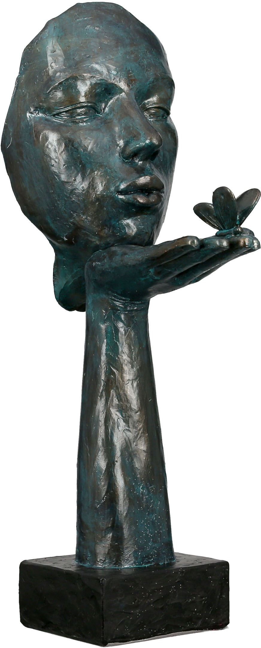 Image of GILDE Dekofigur »Skulptur Desire, antikfinish«, (1 St.), Dekoobjekt, Höhe 34 cm, Frau mit Schmetterling, bronze- oder silberfarben, mit Spruchanhänger, Wohnzimmer bei Ackermann Versand Schweiz
