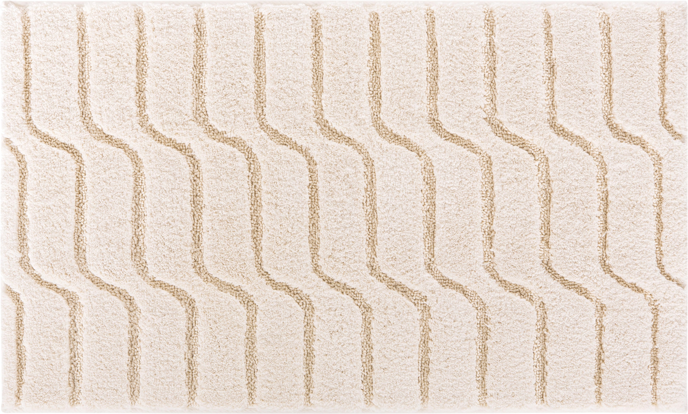 Grund Badematte »Vogue«, rutschhemmend beschichtet, fussbodenheizungsgeeignet, dichter Flor, Hoch-Tief-Effekt, Wellen-Design