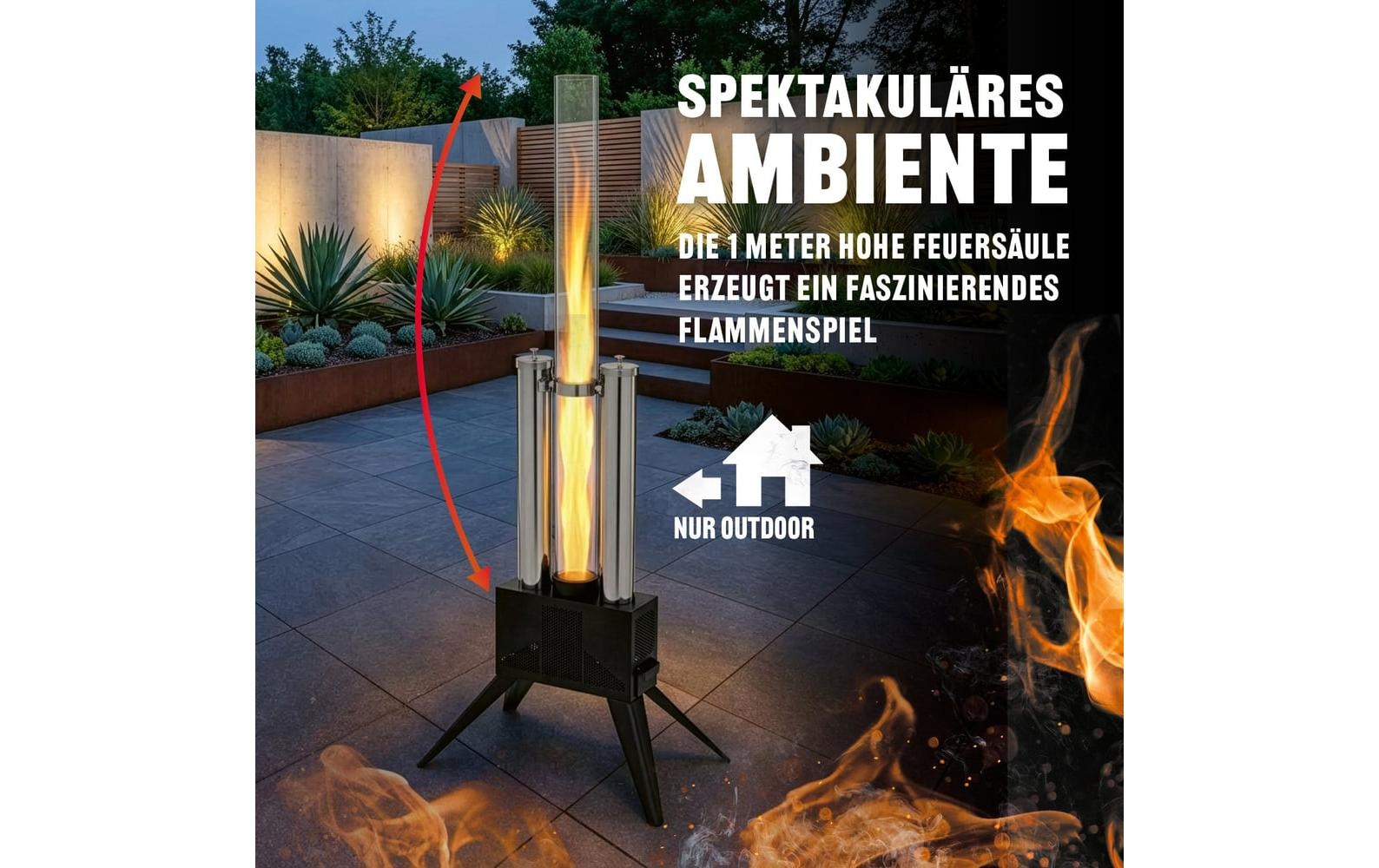 LANDMANN »Landmann Pellet-Fackel 135 cm, Schwarz/Edelstahl«