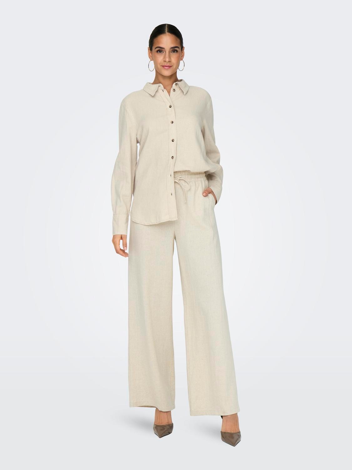 JDY Culotte »JDYSAY LINEN HW WIDE PANT WVN NOOS«