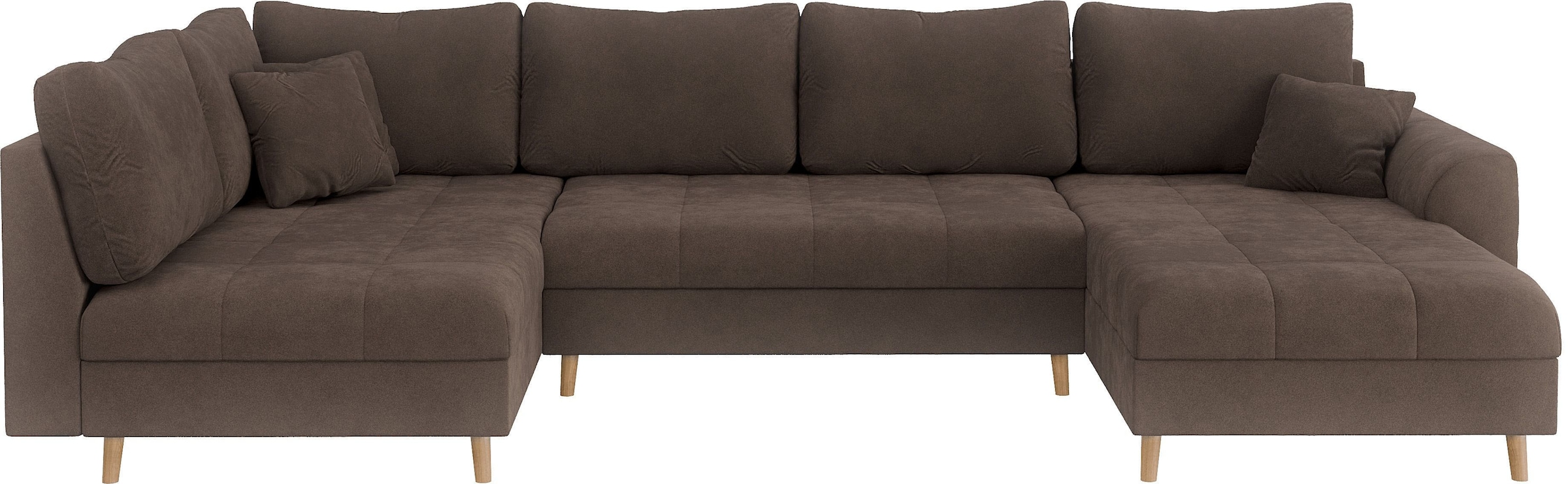 Home affaire Wohnlandschaft »CHARRE U-Form mit Ottomane, Masse B/T/H: 310/161/81 cm« feine Steppung, lose Rücken- und Zierkissen, auch in Cord und Bouclé