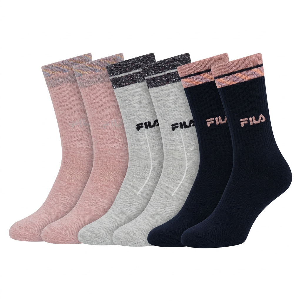 Image of Fila Basicsocken "JUNIOR GIRL NORMAL PLAIN SOCKS" 6 Paar, mit kontrastfarbigen Details
