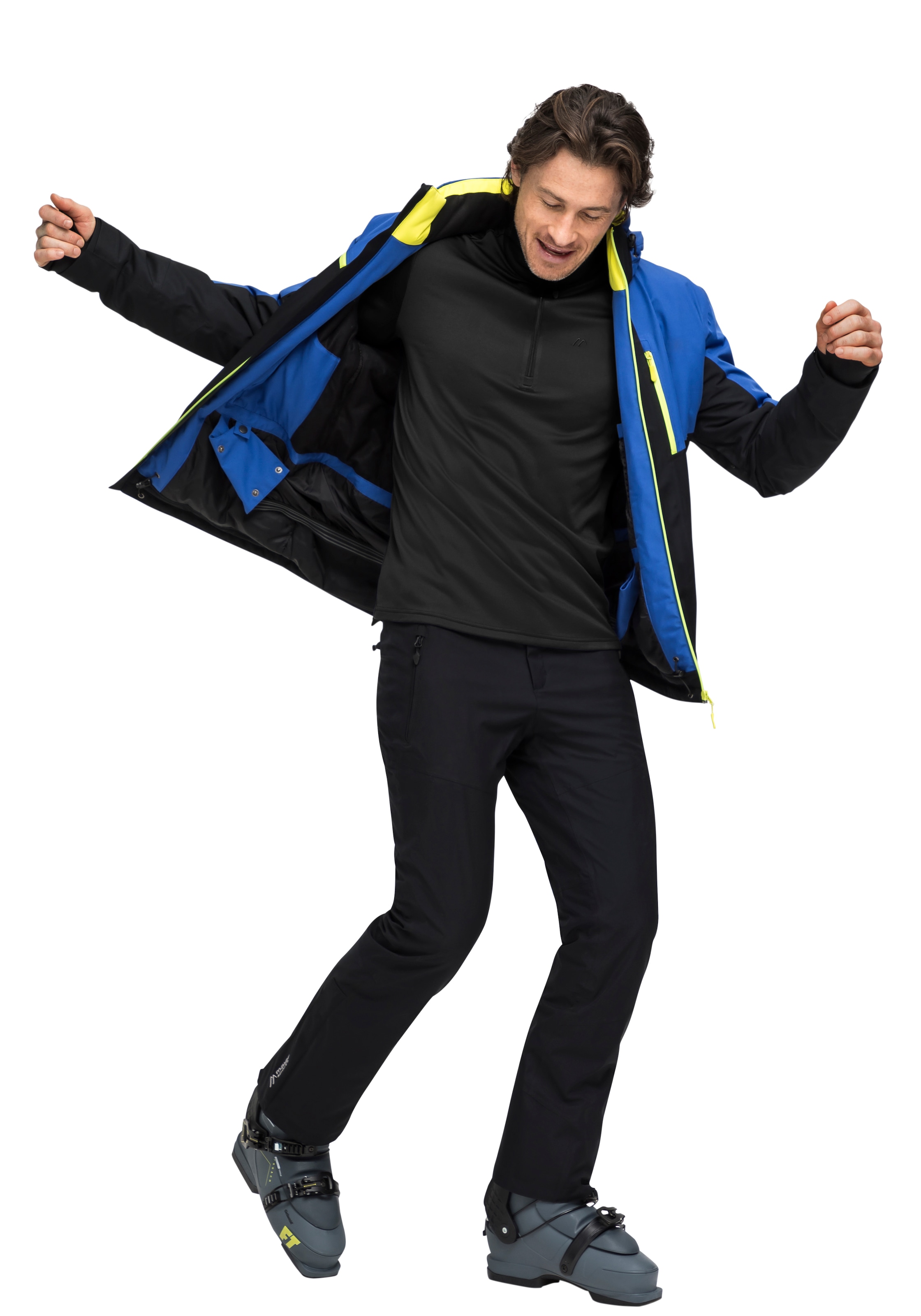 Maier Sports Pull en polaire »Felix«, polaire homme, couche intermédiaire fonctionnelle, demi-zip, coupe régulière
