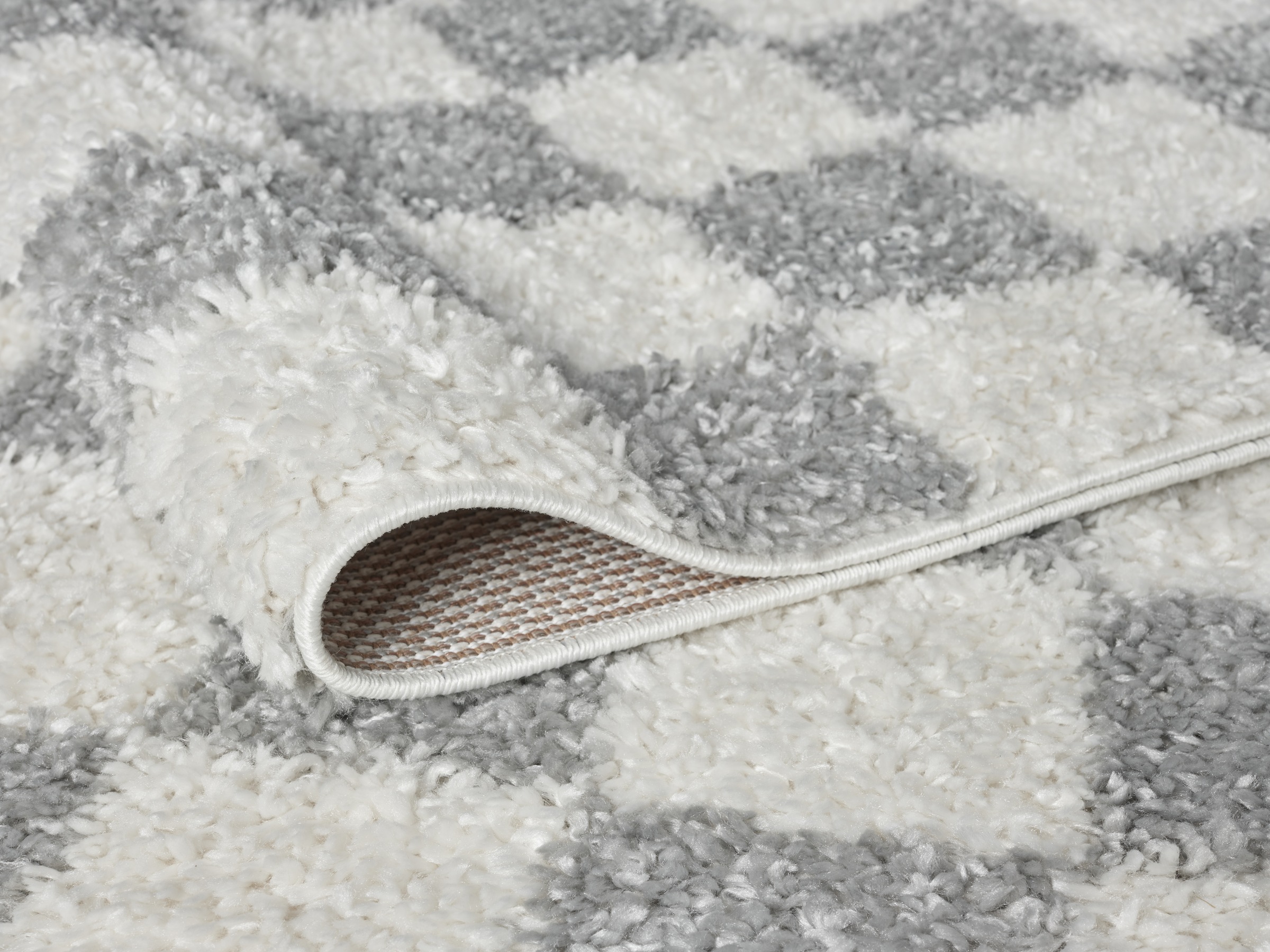 GOODproduct Hochflor-Teppich »Kiiki, Karo-Muster« rechteckig 30 mm Höhe Kariert, auffälliges Schachbrettmuster, Wohnzimmer, Schlafzimmer