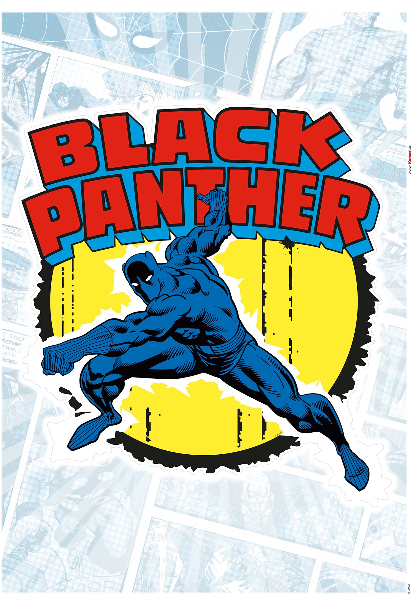 Komar Wandtattoo »Black Panther Comic Classic«, (1 St.), 50x70 cm (Breite x Höhe), selbstklebendes Wandtattoo
