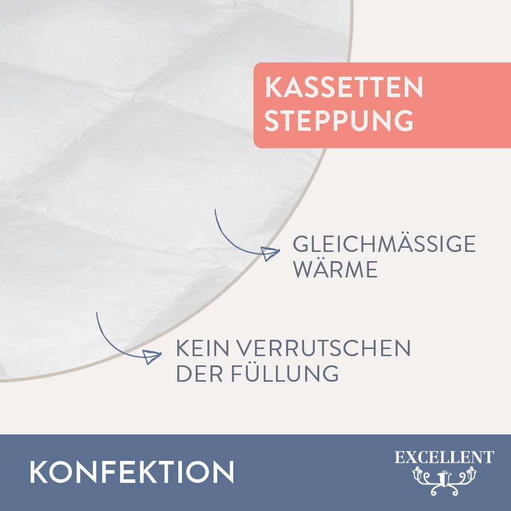 Excellent Daunenbettdecke »Überraschungsbox«, extrawarm, Füllung 90% Daunen, 10% Federn, Bezug Baumwolle, (1 St.), absoluter Sonderpreis, wegen Lagerräumung, Solange der Vorrat reicht