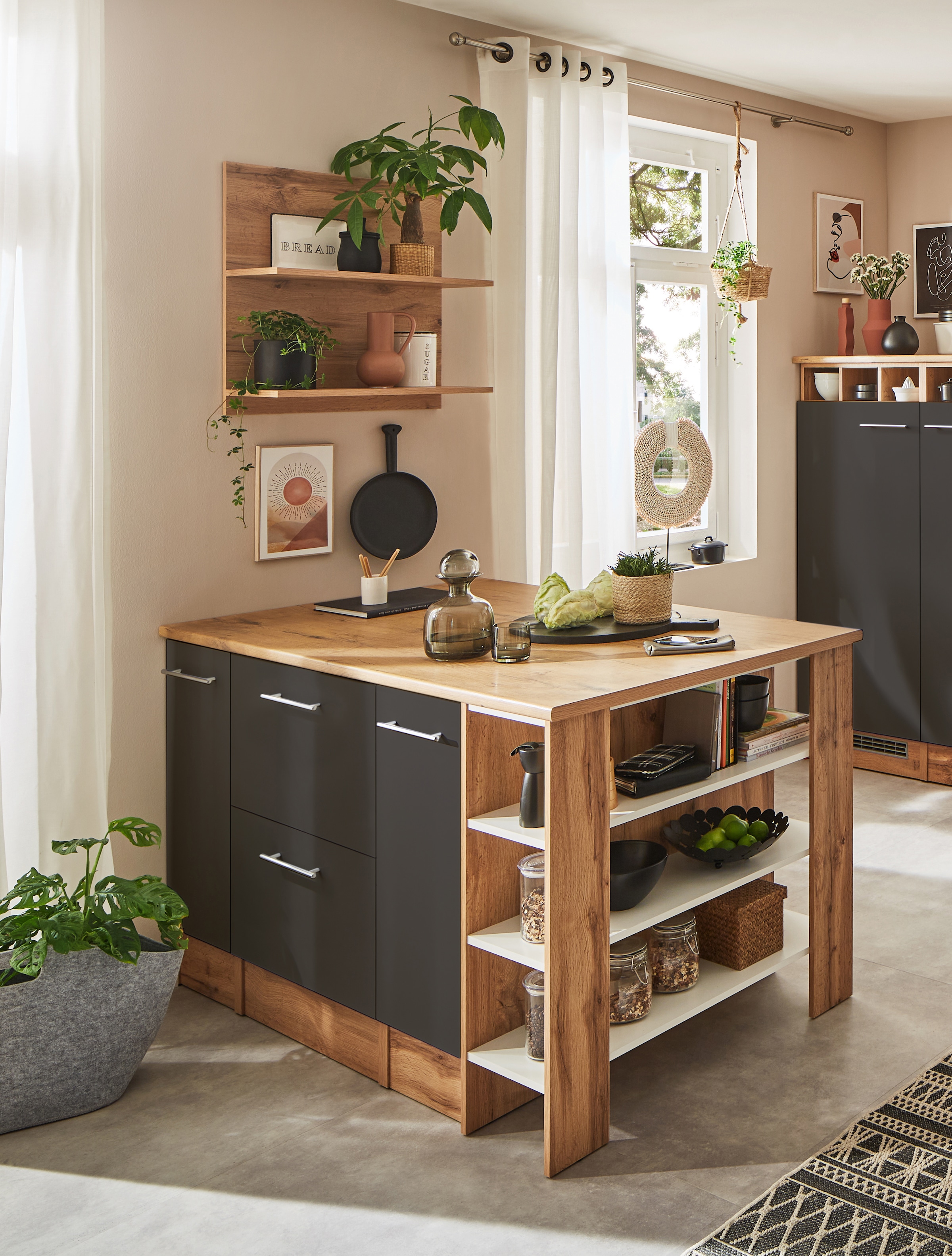 RESPEKTA Kücheninsel »Hilde« Breite 150 cm, inkl. Hängeregal