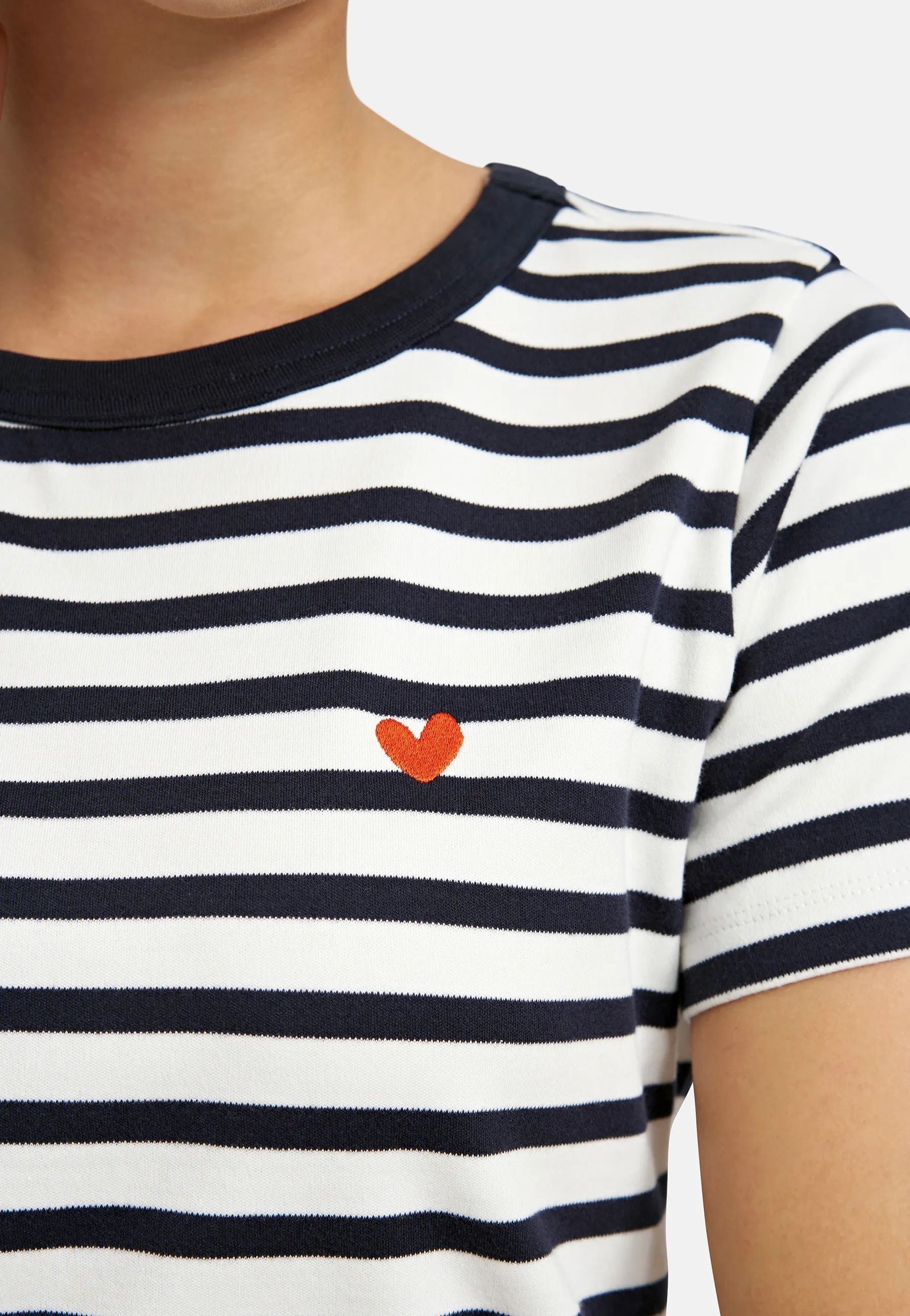 Smith & Soul T-Shirt im Streifendesign, Stickerei vorn