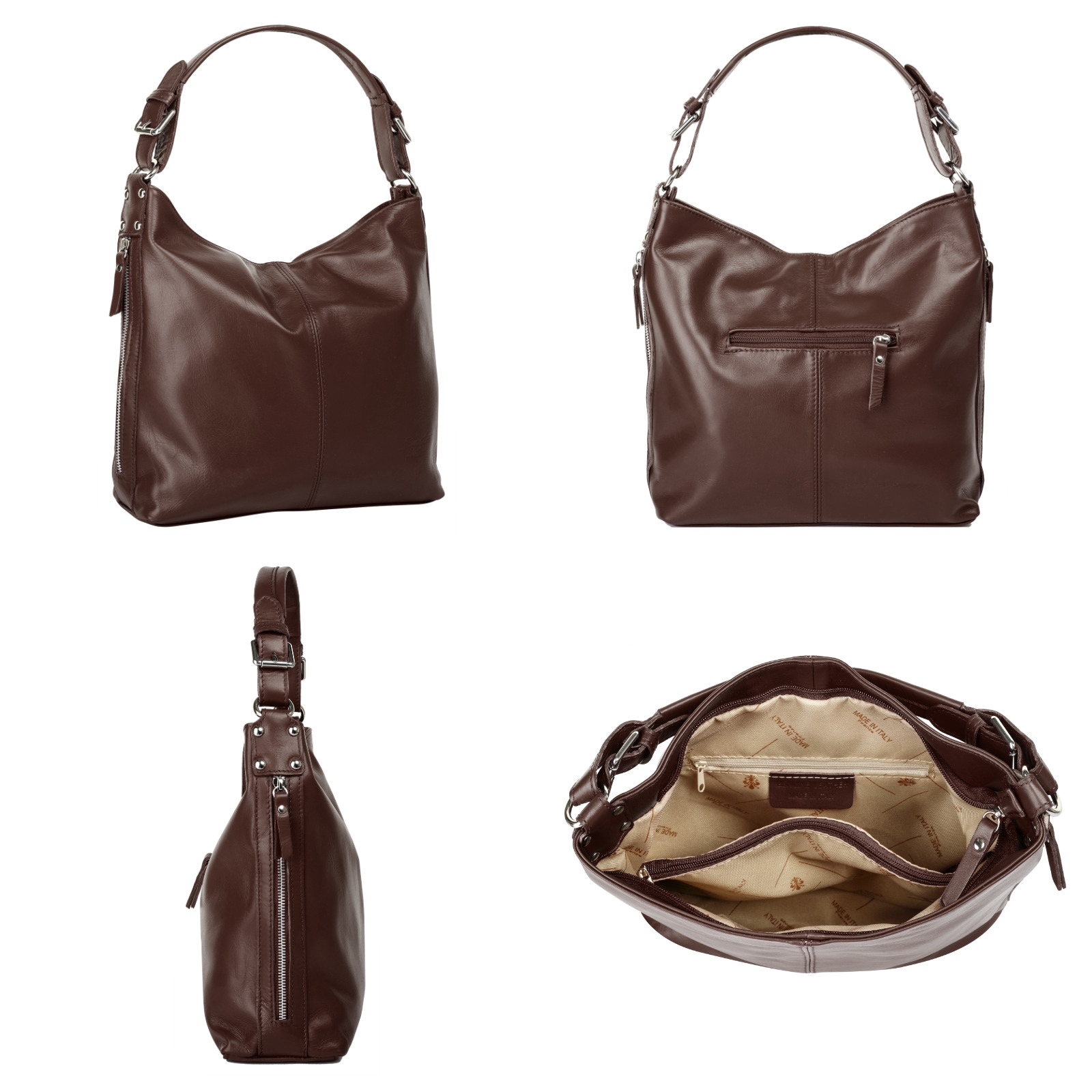 Samantha Look Henkeltasche, echt Leder, Made in Italy