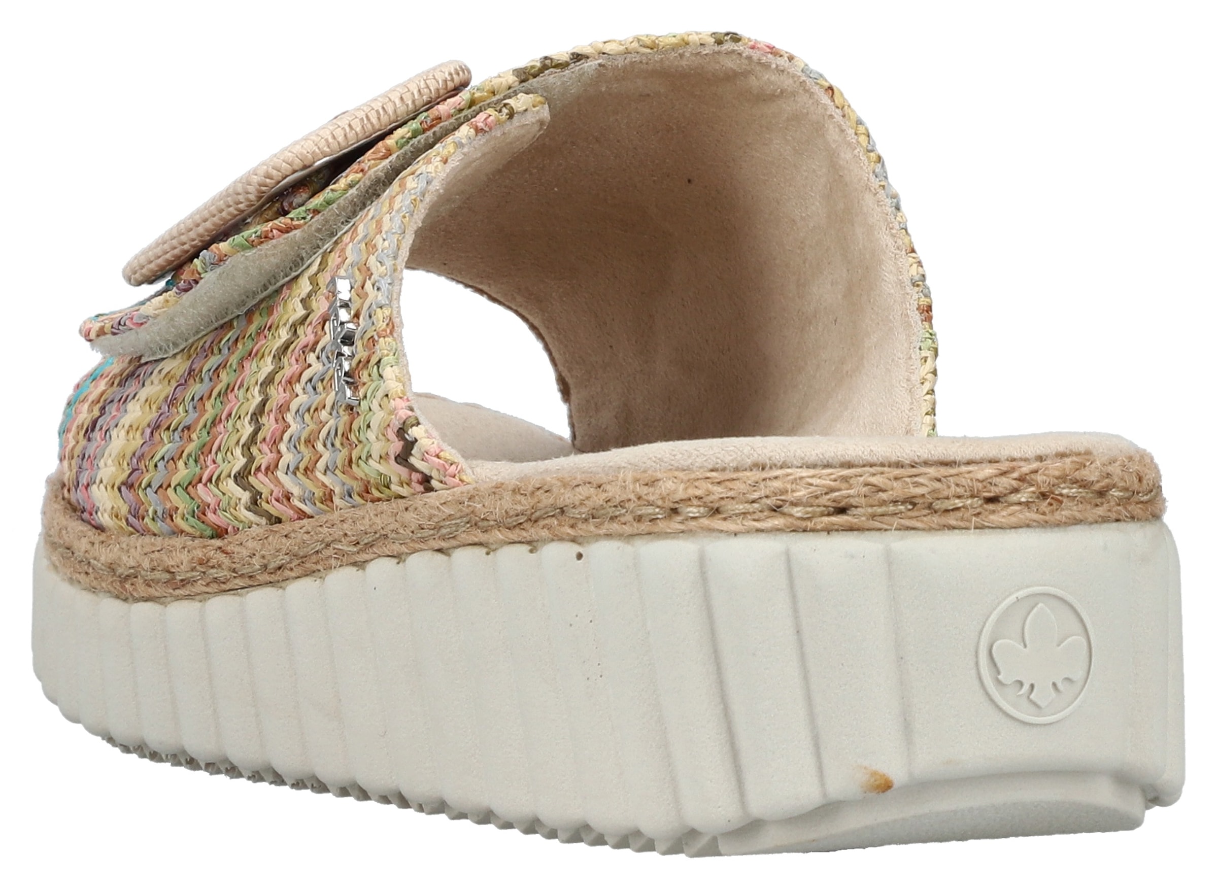 Rieker Keilpantolette  Sommerschuh, Strandschuh, Hausschuh mit praktischem Klettverschluss