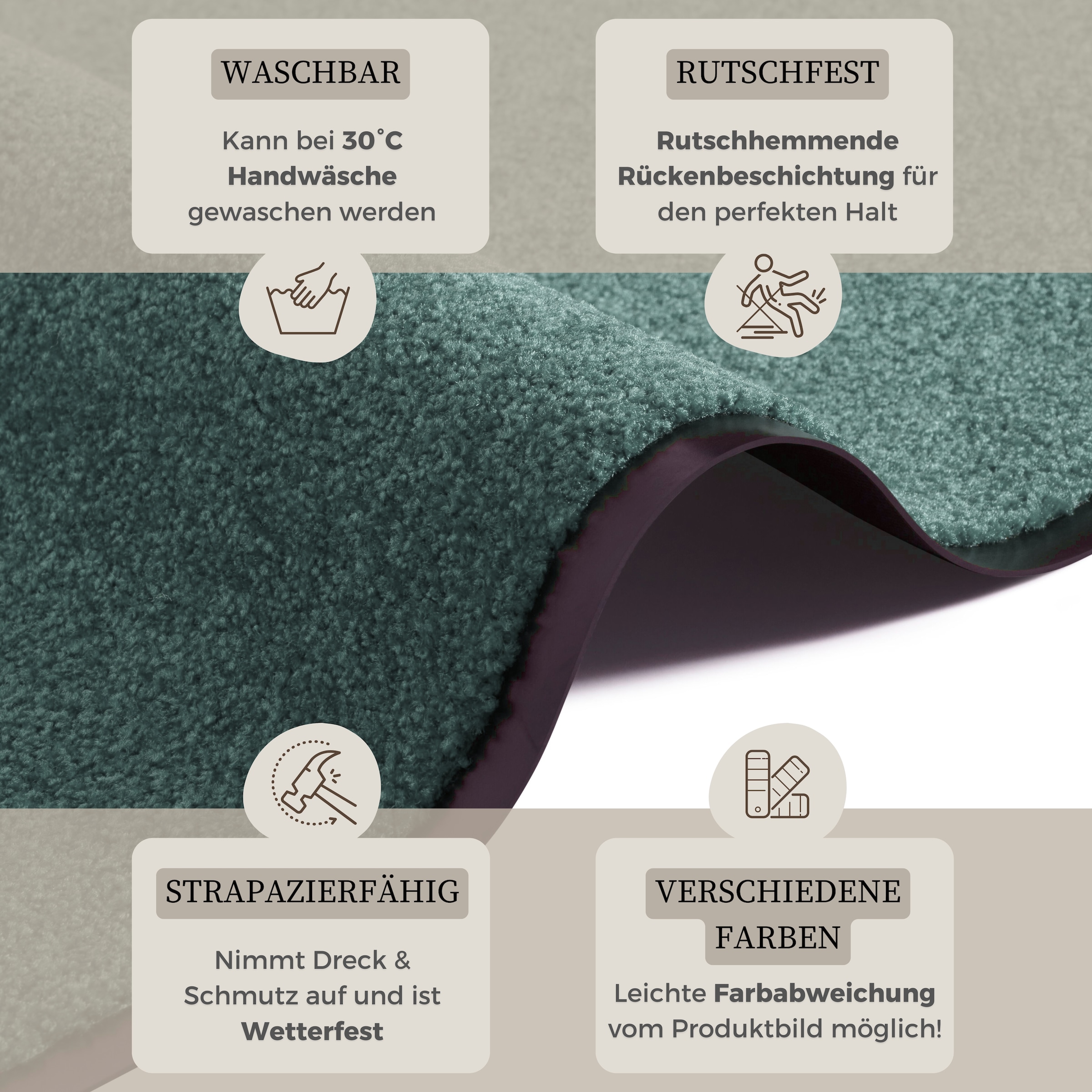 my home Fussmatte »Clean & Walk« rechteckig 7 mm Höhe Schmutzfangmatte, Türmatte, In- und Outdoor, Teppich, Läufer, waschbar