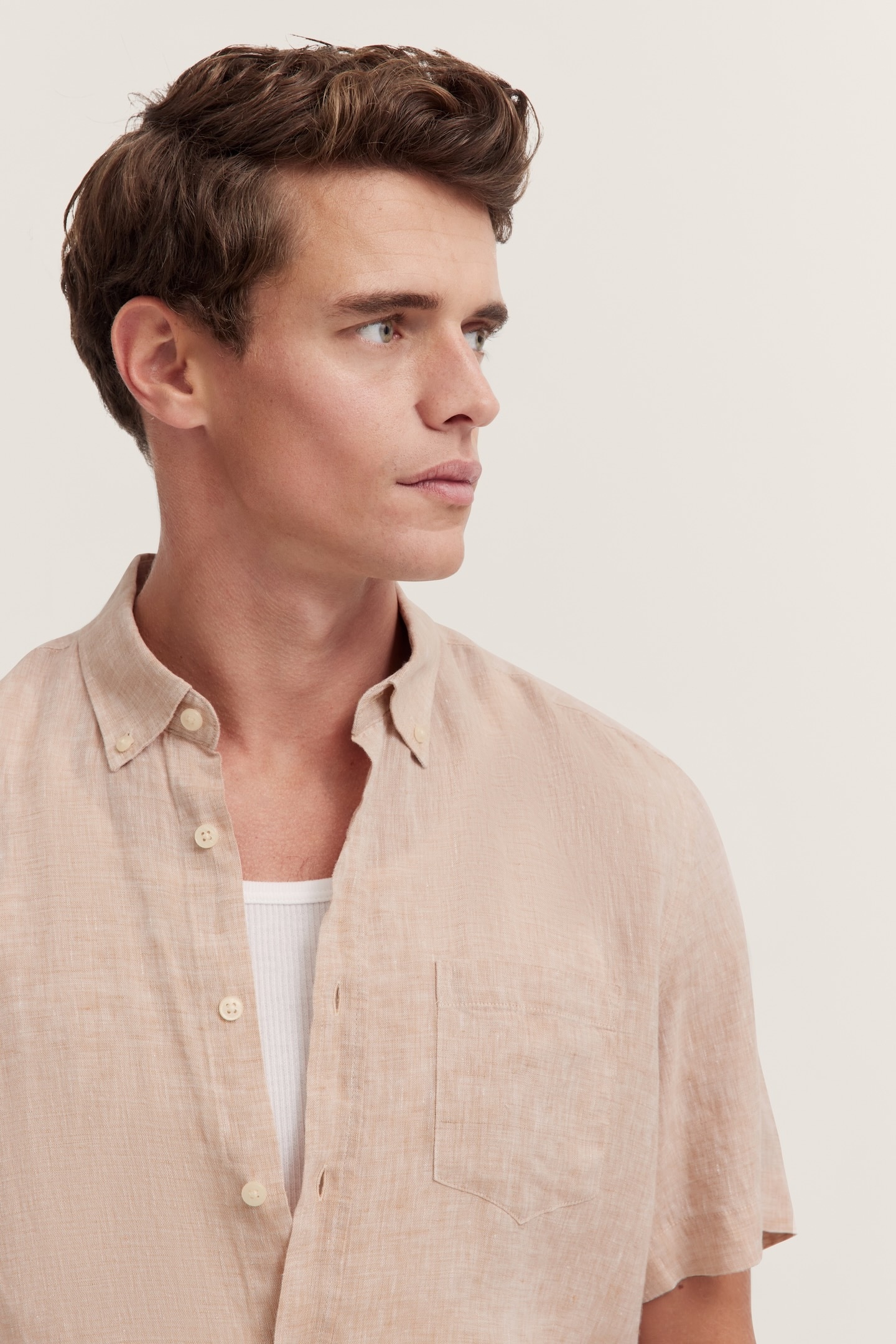 bugatti Chemise à manches courtes aus Leinen