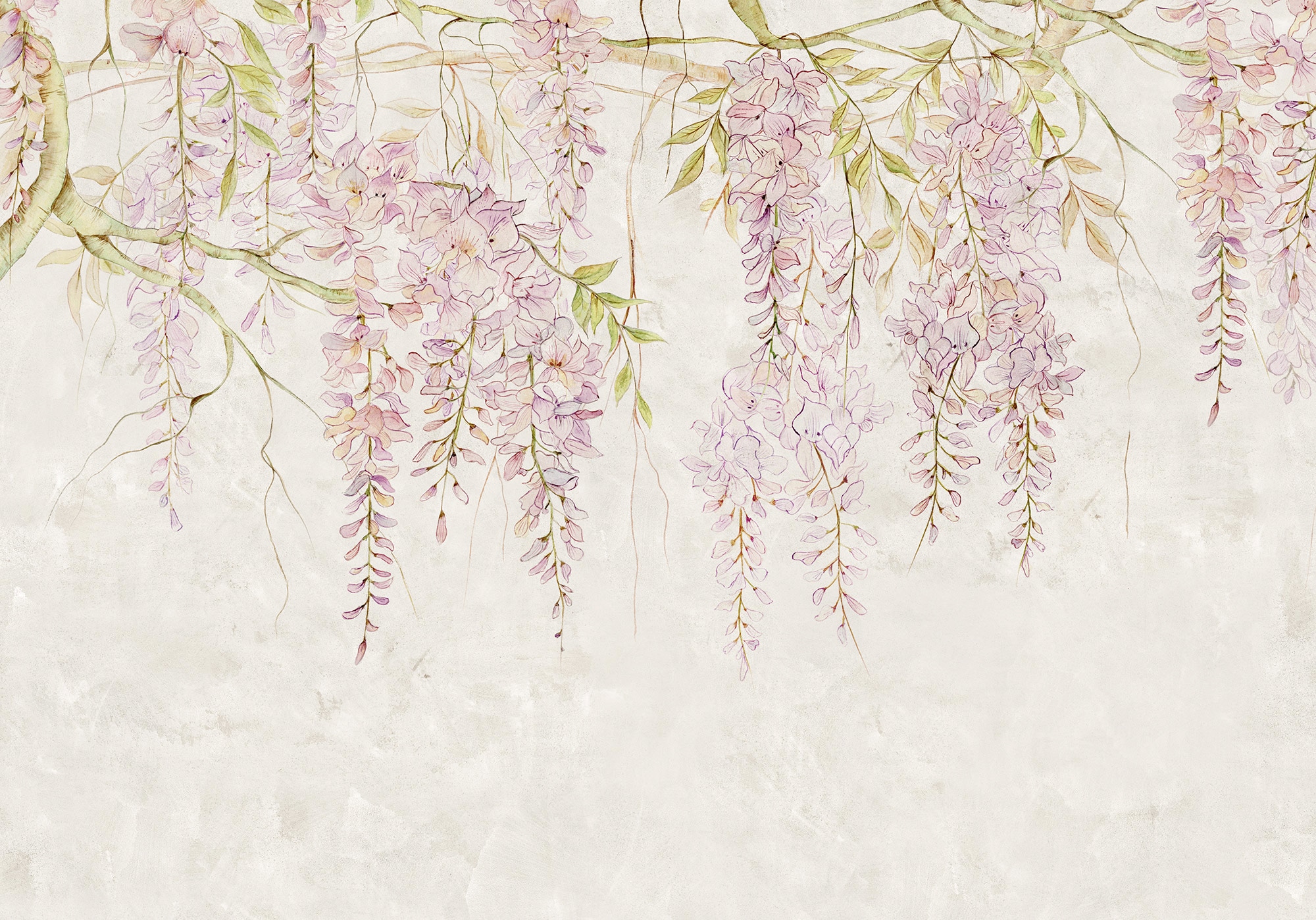 Image of Komar Vliestapete "Digitaldruck Vlies - Wisteria - Grösse 400 x 280 cm" bedruckt glatt Wohnzimmer, Schlafzimmer