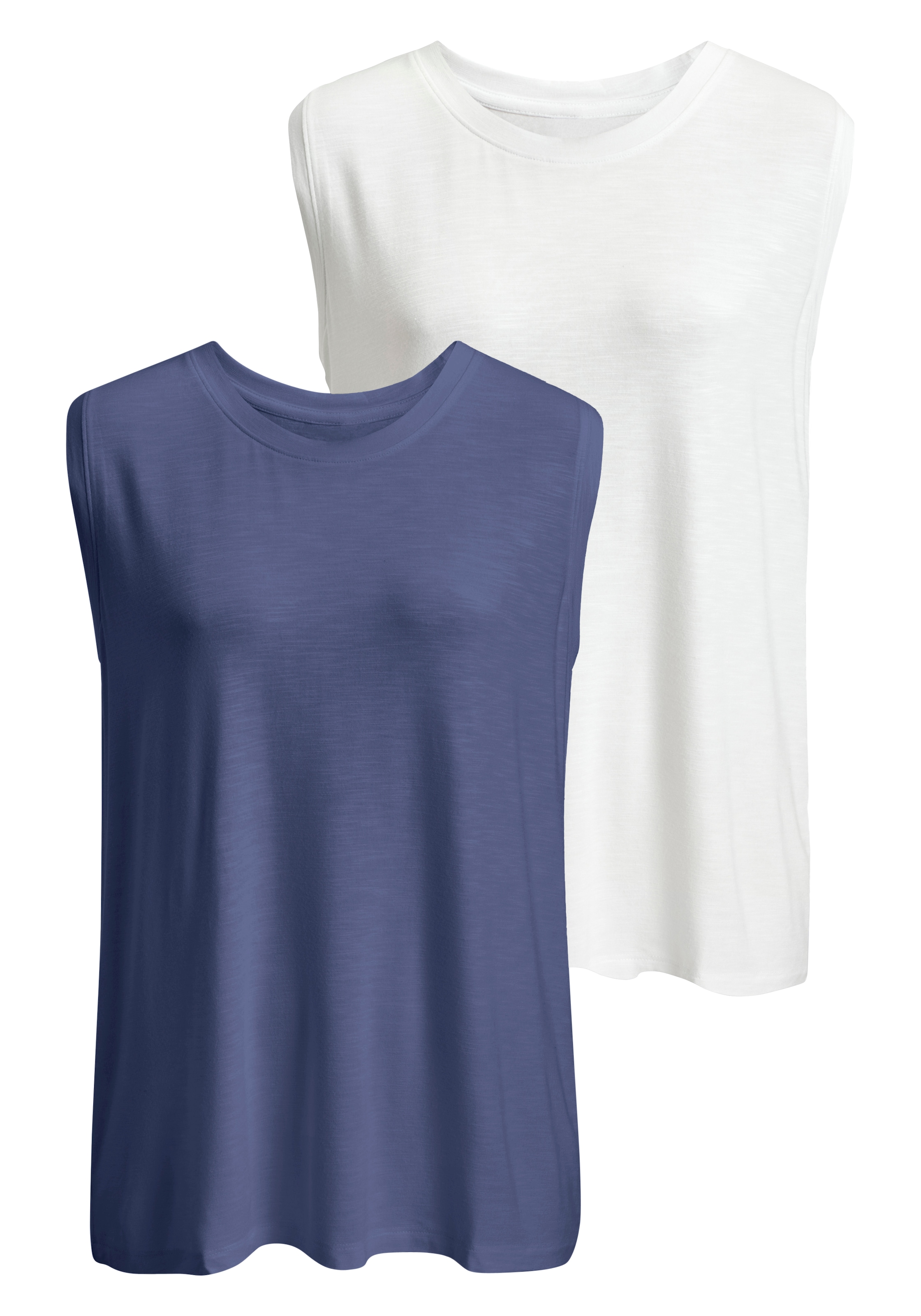 Beachtime Shirttop »mit breiten Schultern« 2 aus luftiger Viskose-Qualität