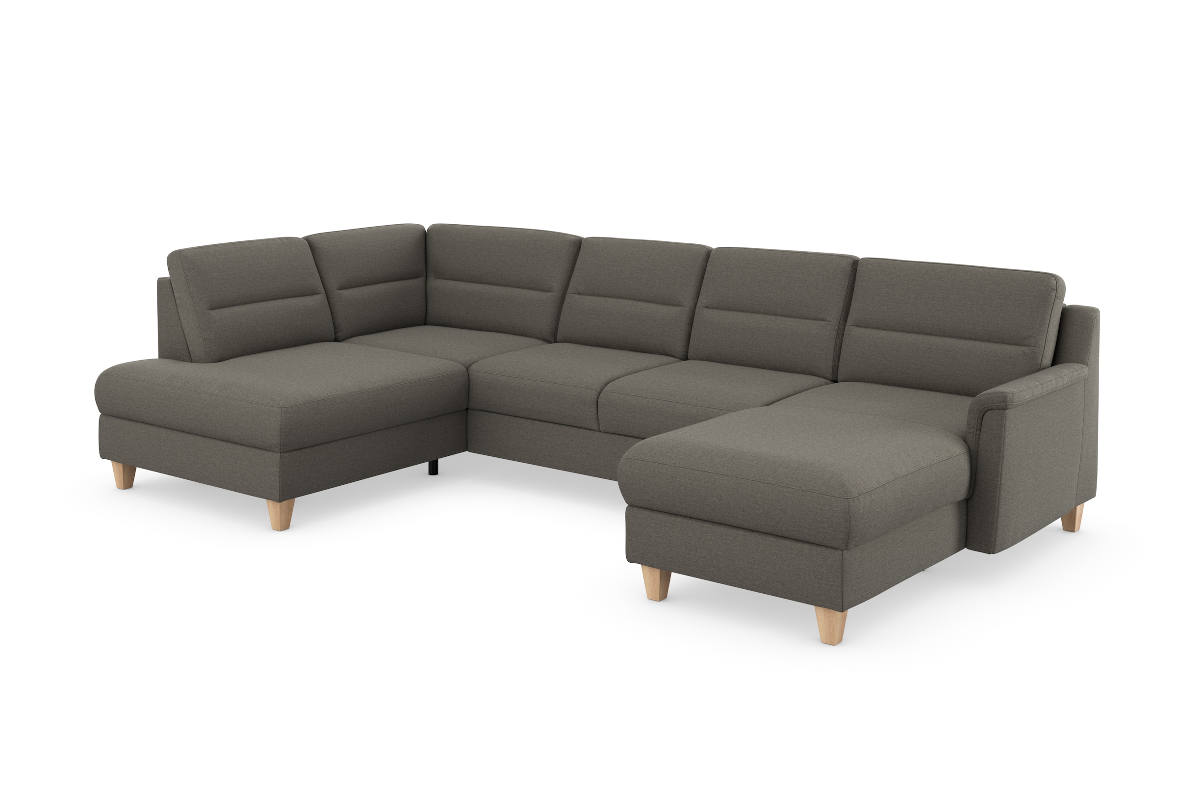 sit&more Wohnlandschaft »Farö U-Form« inklusive Federkern, wahlweise mit Bettfunktion und Bettkasten